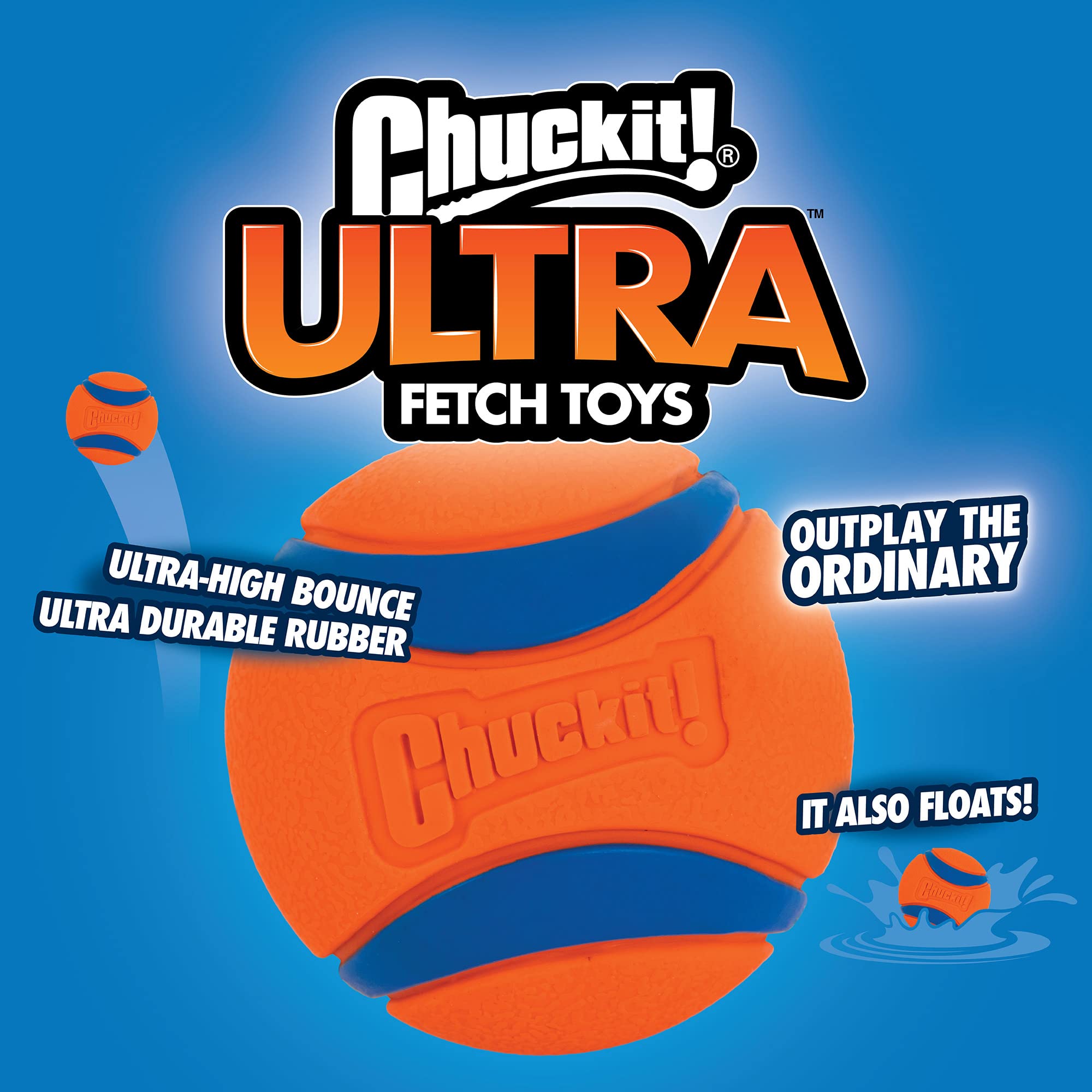 Chuckit! Ultra Ball - Durable High Bounce Rubber Dog Toy | Launcher Compatible | Small Size, 2 Pack 3