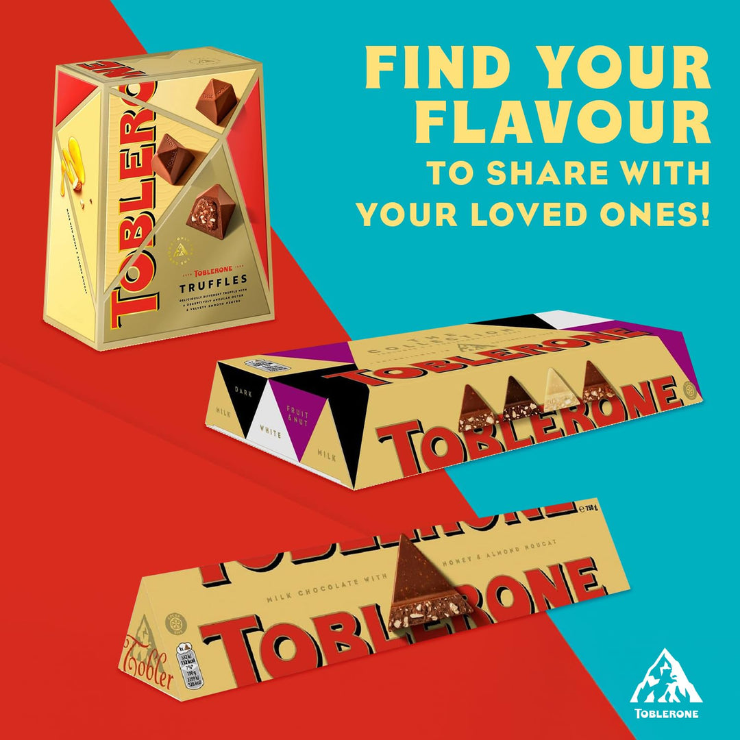 Toblerone White Chocolate with Honey and Almond Nougat – 340g Large Gift Bar
