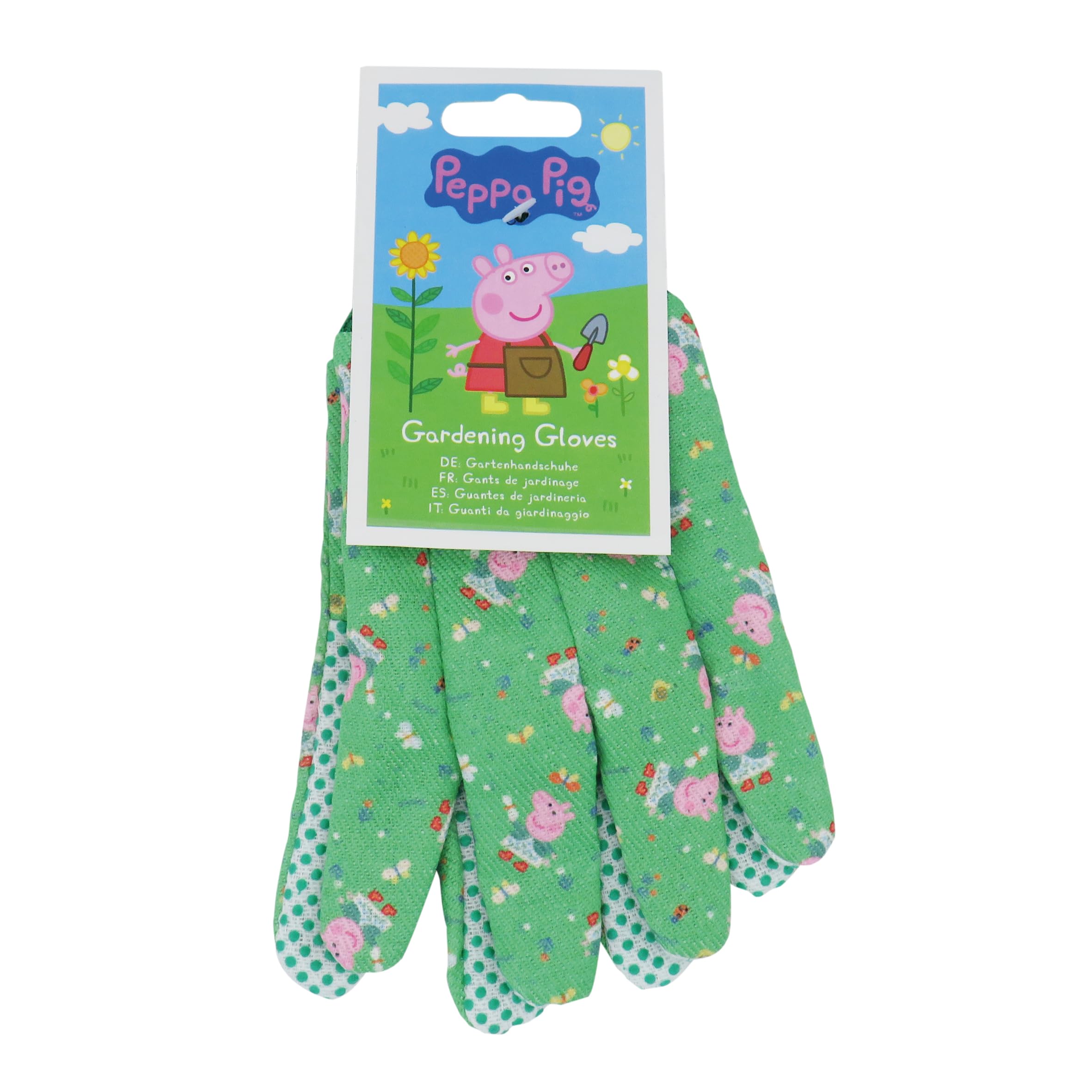 Robert Frederick Peppa Pig Children’s Gardening Gloves - Age 5+ | Cotton Blend | Green 1