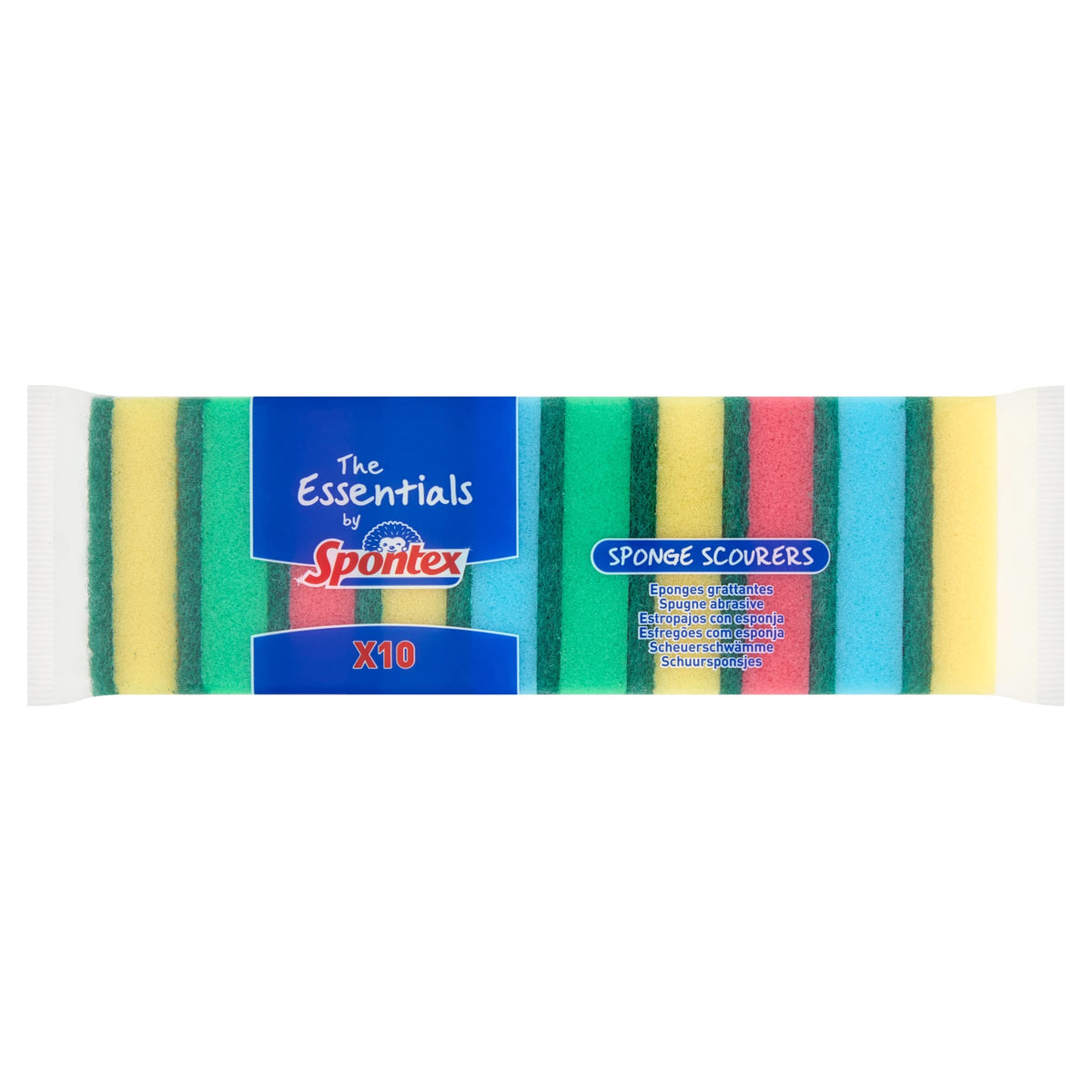 Spontex Essentials Sponge Scourers - 10 Count, 9 x 5 x 2 cm