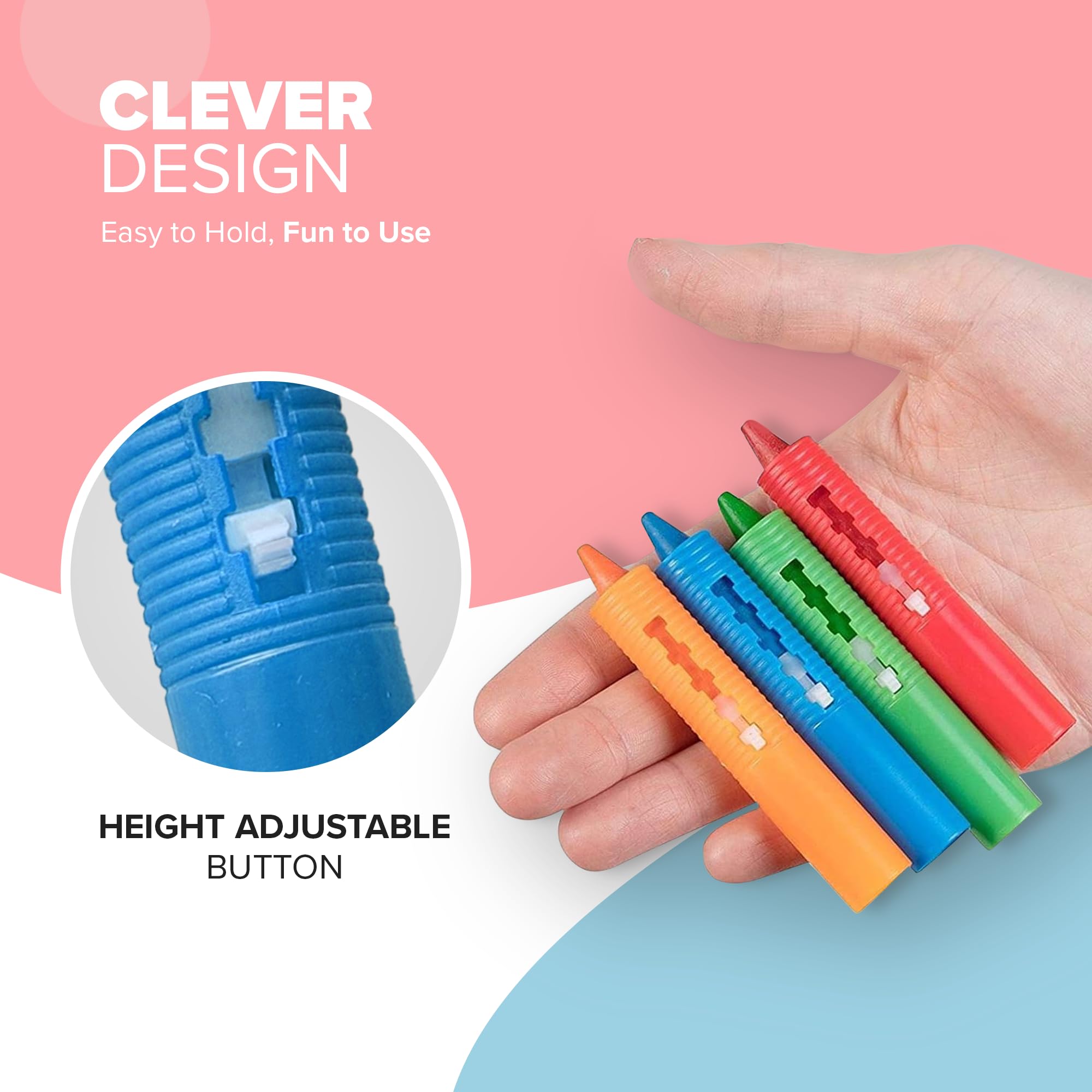 kidoola Baby Bath Crayons - 6 Pack Washable, Non-Toxic Crayon Pens for Toddlers 3+ 3