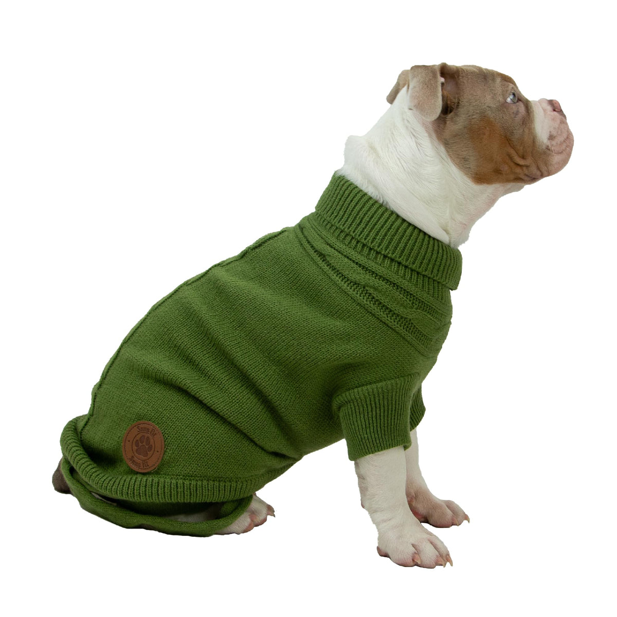 Ancol Classic Cable Knit Dog Jumper - Green, XS