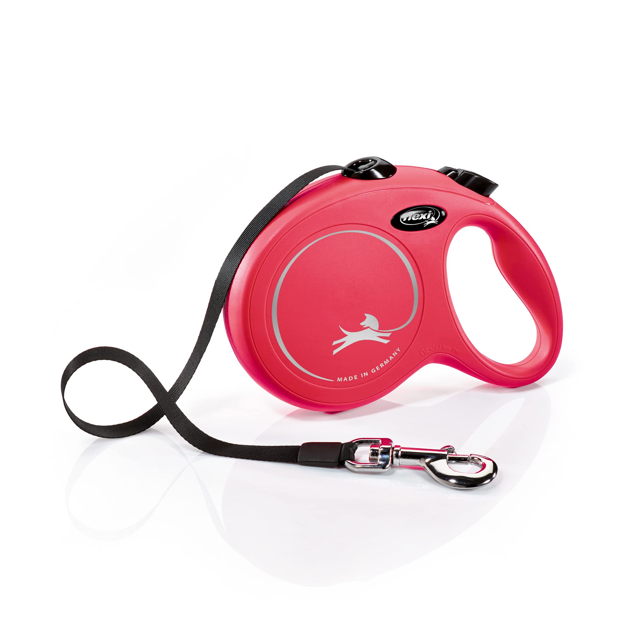 flexi New Classic L Retractable Lead - 5m Tape | Red | Up to 50kg