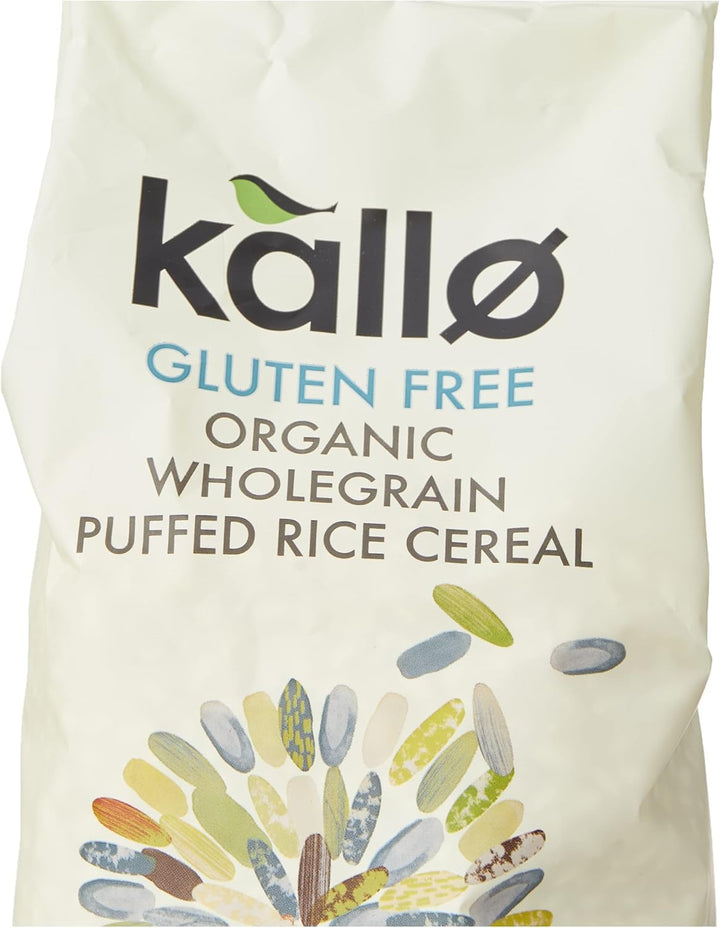 Kallo Gluten Free Organic Wholegrain Puffed Rice Cereal, 225g