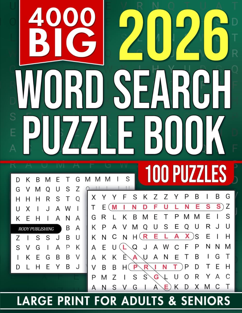 Rody Publishing 4000 Big Word Search Book for Adults and Seniors - 100 Puzzles | Large Print 1