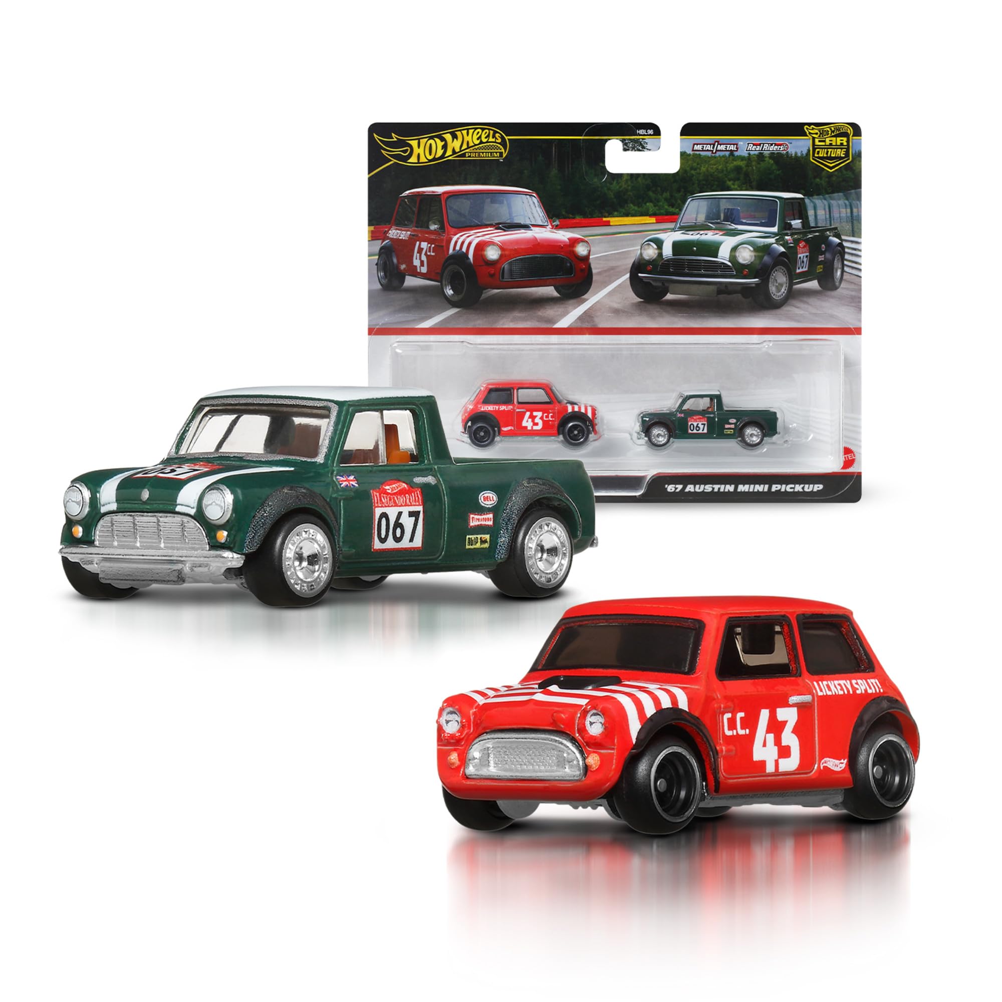 Hot Wheels Premium Morris Mini & '67 Austin Mini Pickup 2-Pack - 1:64 Scale Die-Cast Vehicles 1