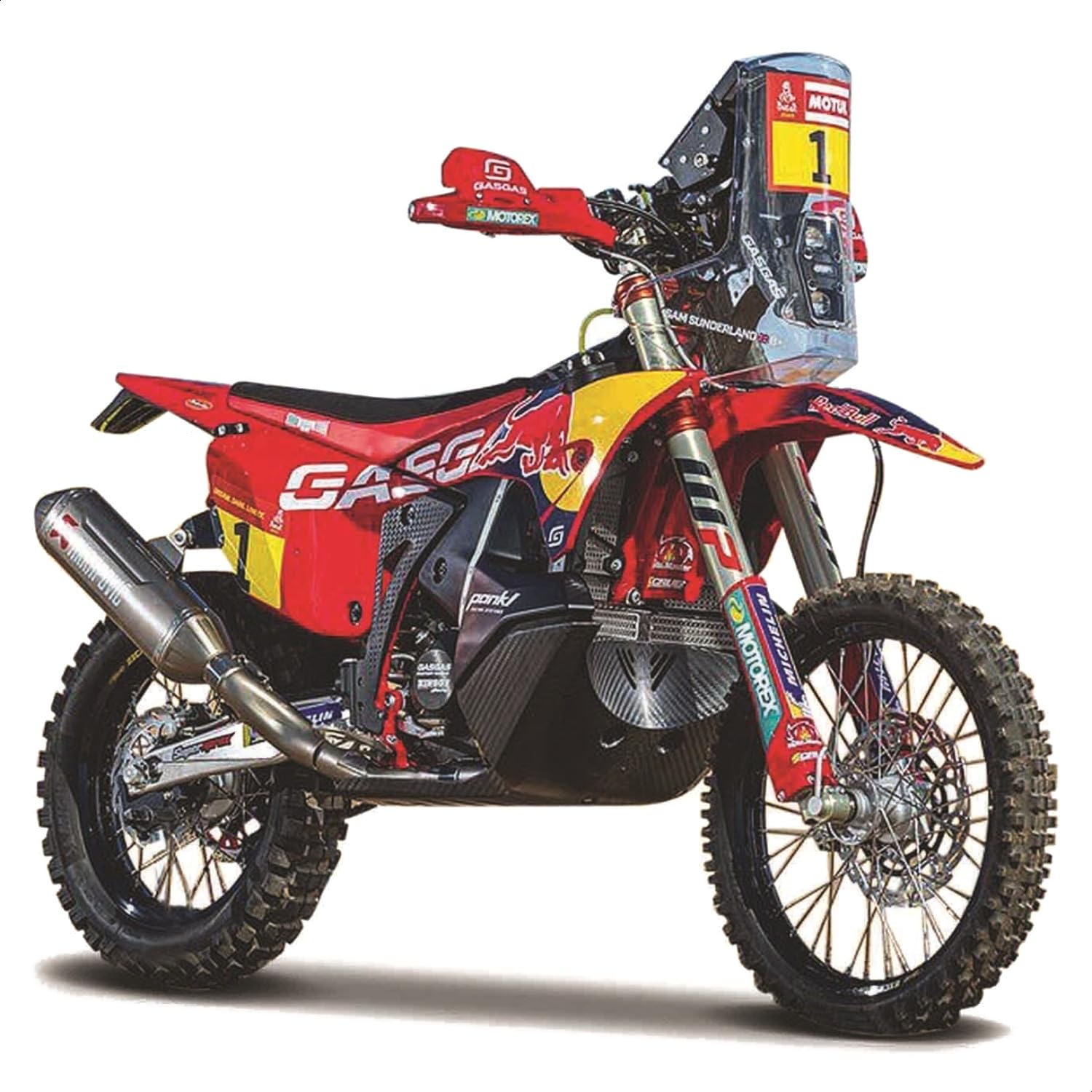 Bburago GASGAS RX450F Dakar Rally 2023 Red Bull Motorcycle 1:18 Scale Die-Cast Model