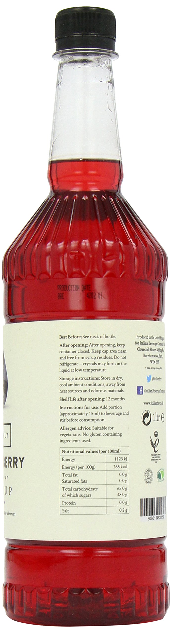 Simply Blackberry Syrup - Vegan, Nut Free Flavoured Syrup for Coffee & Cocktails | 1L