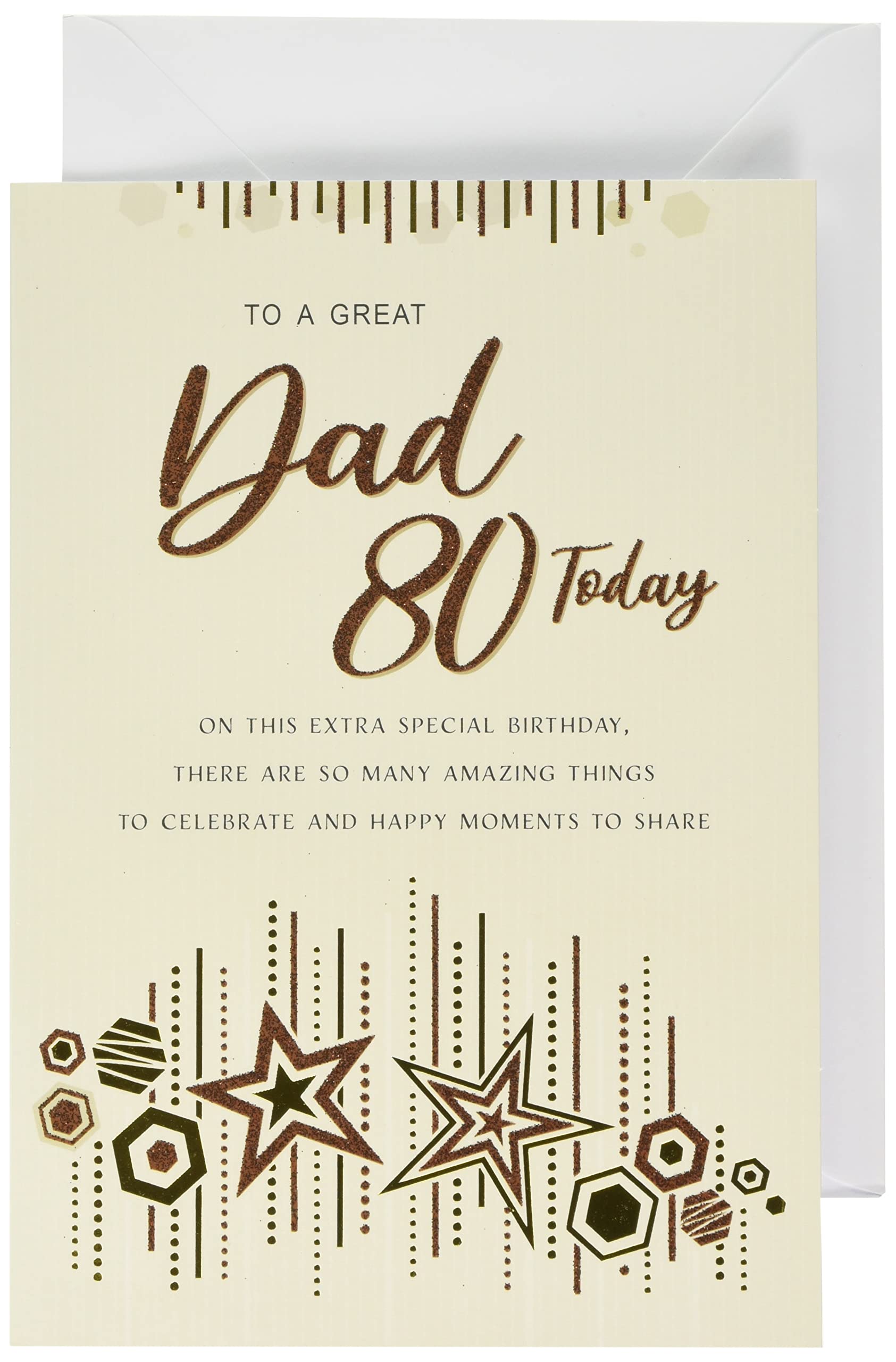 Piccadilly Greetings Regal Publishing Age 80 Dad Birthday Card | 9 x 6 inches | Metallic