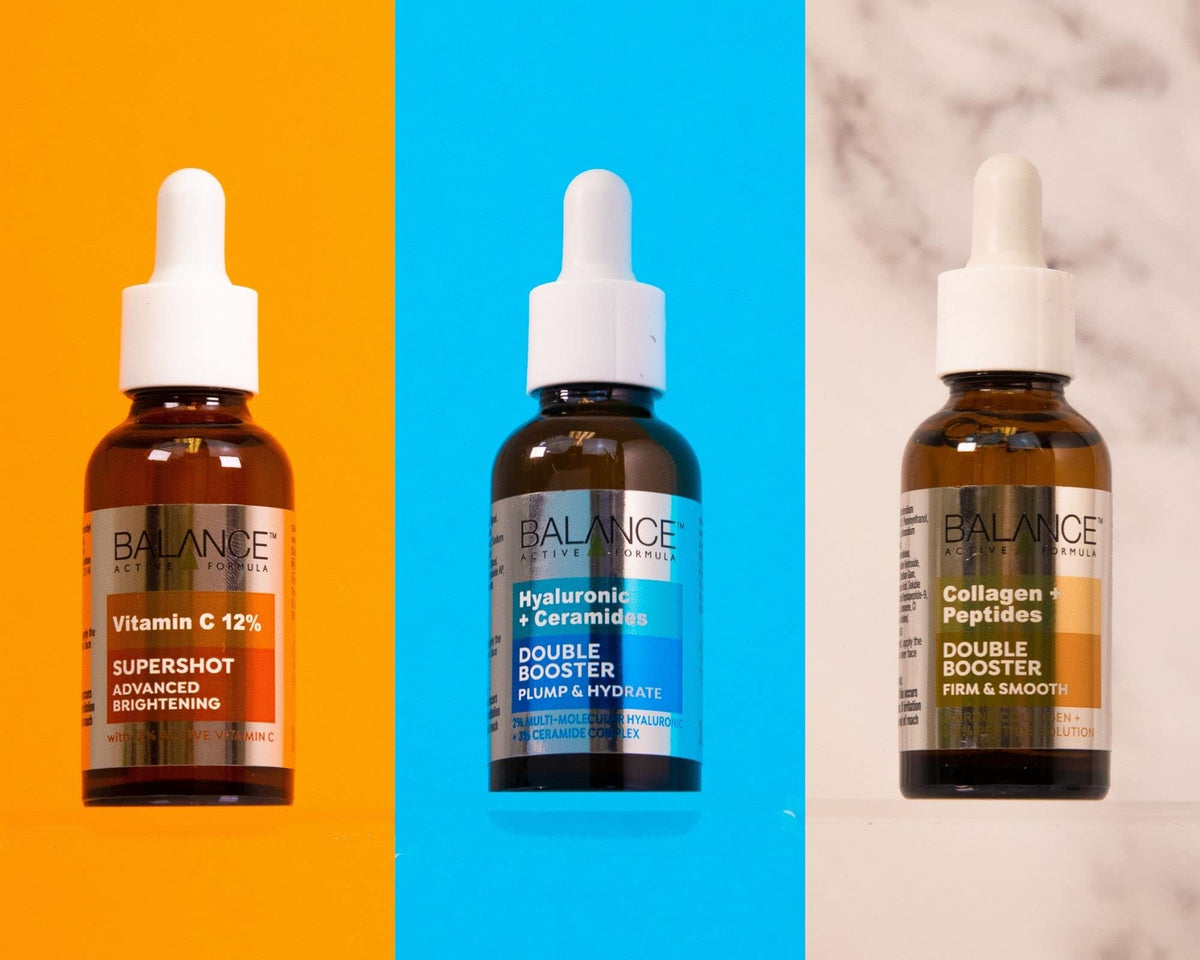 Balance Active Formula Superbooster Skin Heroes Set - Hydrates, Brightens, Firms | 3 x 30ml