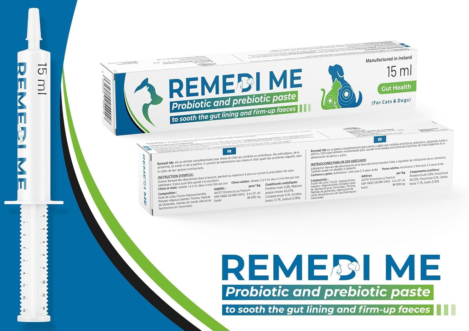Remedime Probiotic & Prebiotic Paste for Dogs and Cats - 15ML Gut Health Support