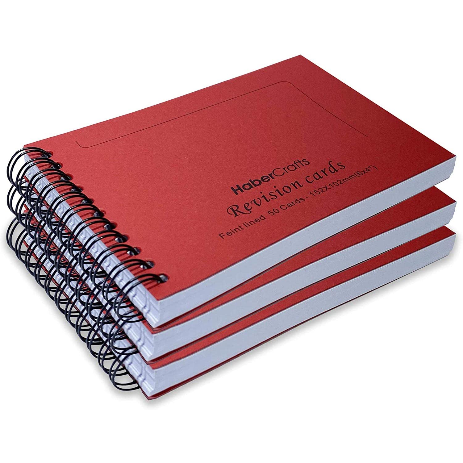 Flashcards Revision Book Study Cards Ruled Notepad Notebook Index Que Cards Record Card Travel Pad With Lined Thick 140gsm Paper Spiral Bound For Revision Exams Note Taking (3 Pads - A6 - 150 Pages) 1