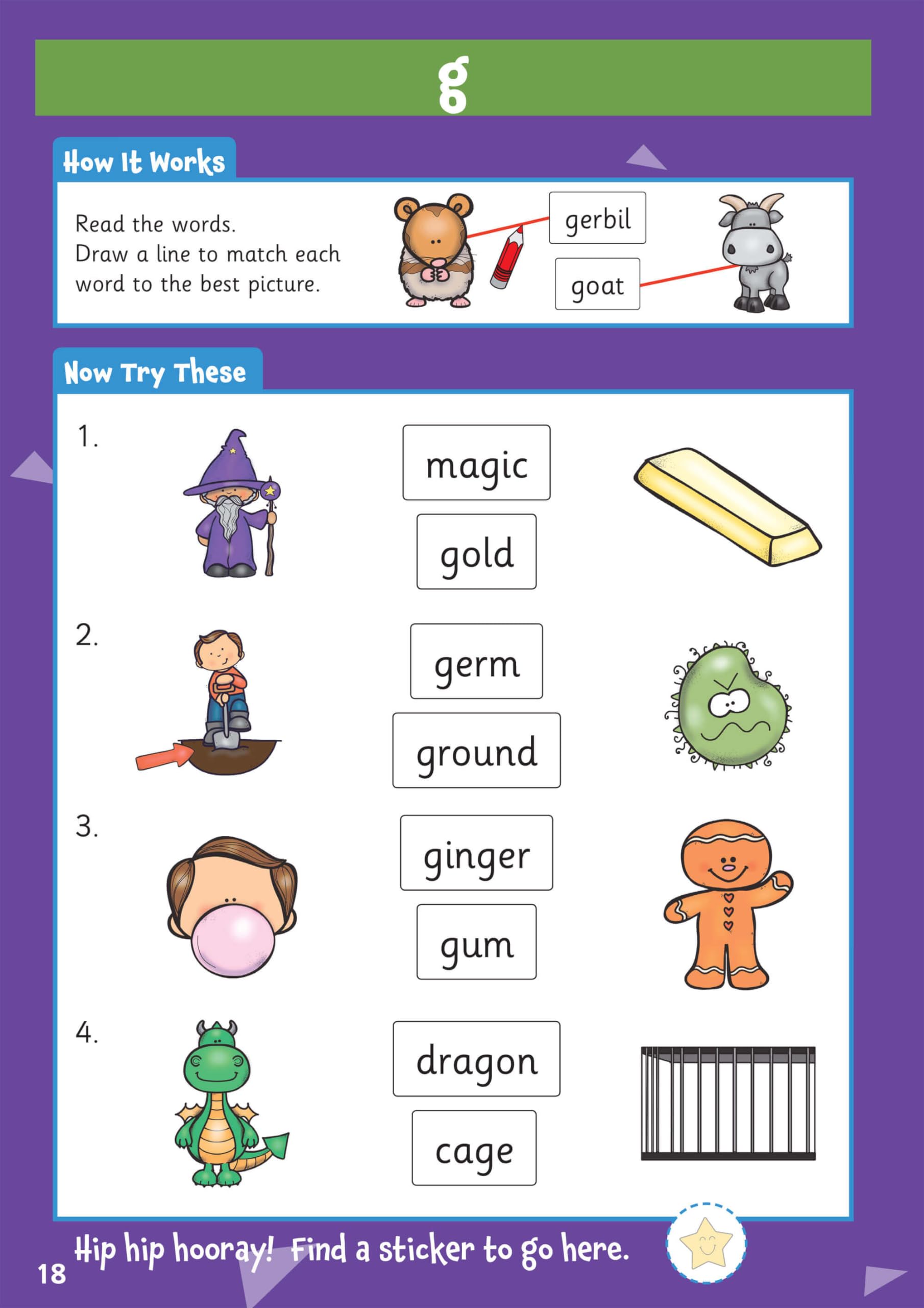 CGP 10 Minutes a Day Phonics for Ages 5-7 Study Aid Paperback with Reward Stickers 4