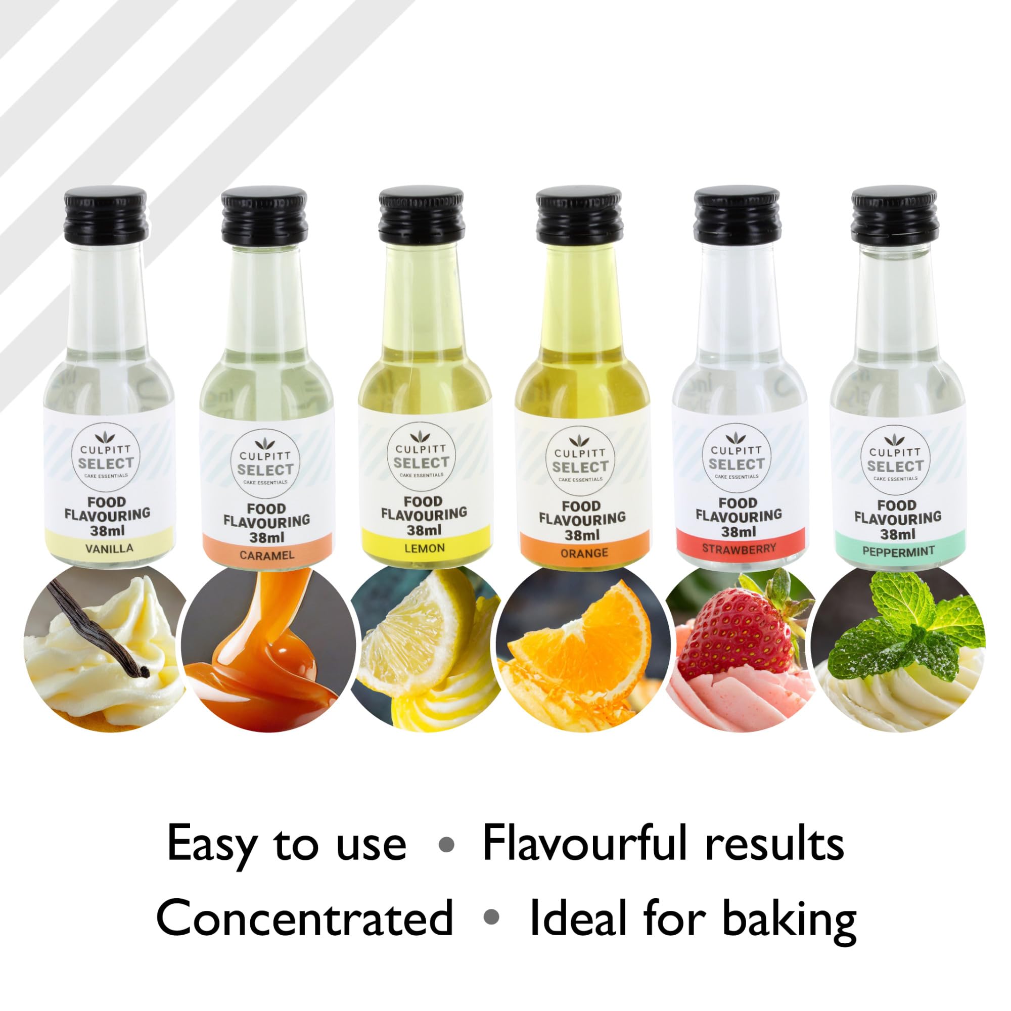 Culpitt Select Food Flavours Multipack - 6 x 38ml Bottles | Vanilla, Strawberry, Caramel & More 3