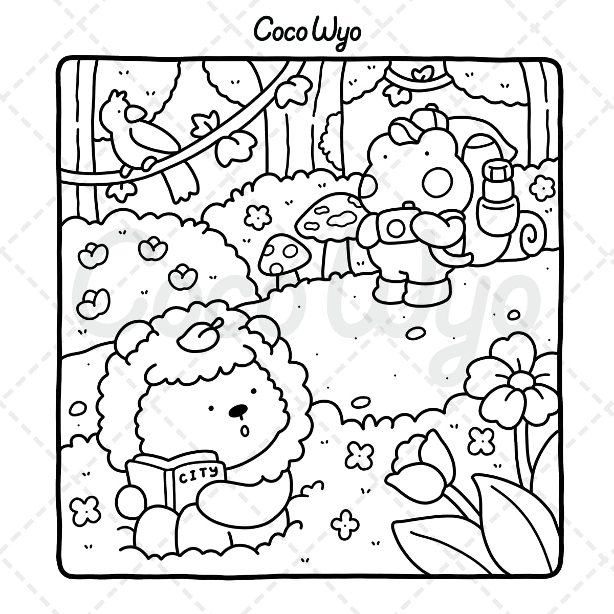 Coco Wyo Little Cuddles Coloring Book - Cute Animals for Teens & Adults | Paperback 8