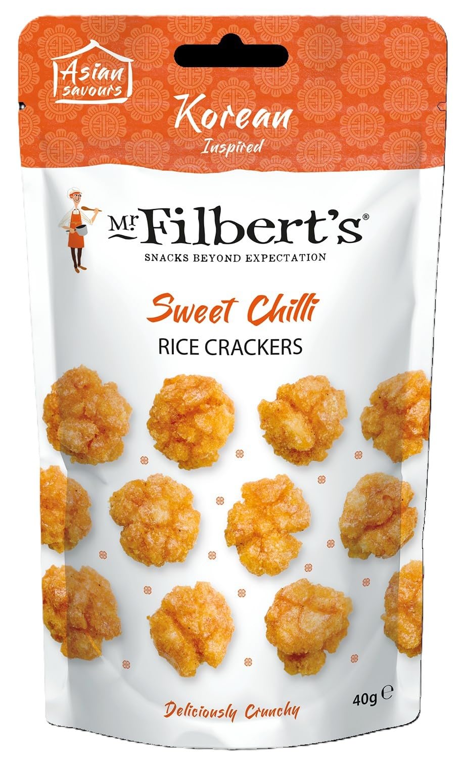 Mr Filbert's Sweet Chilli Rice Crackers, 12 x 40g 1