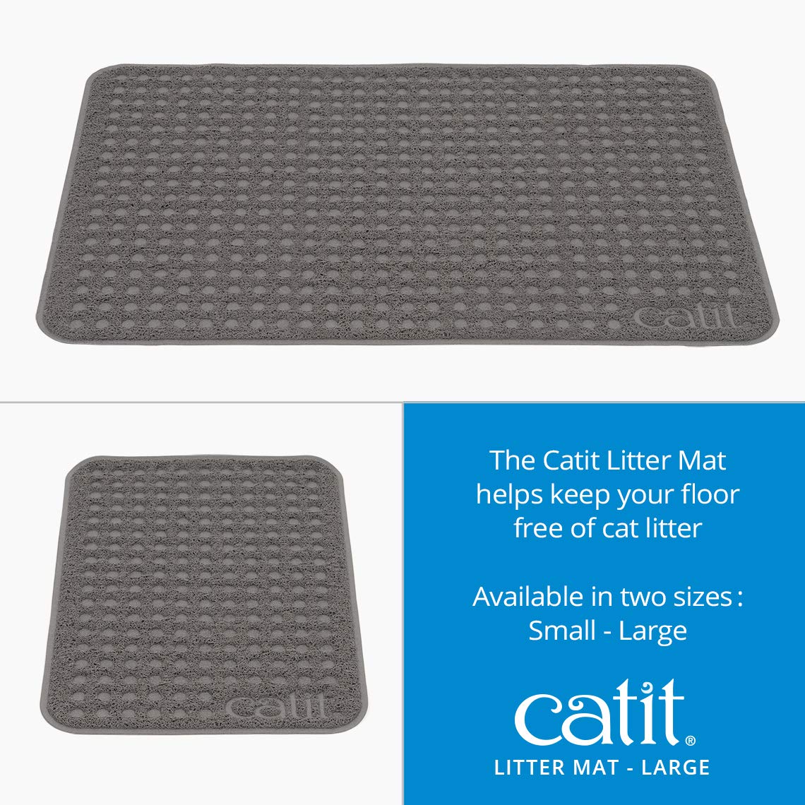 Catit Litter Mat - Soft Grippy Surface for Litter Control | 60 x 90 cm Gray 3