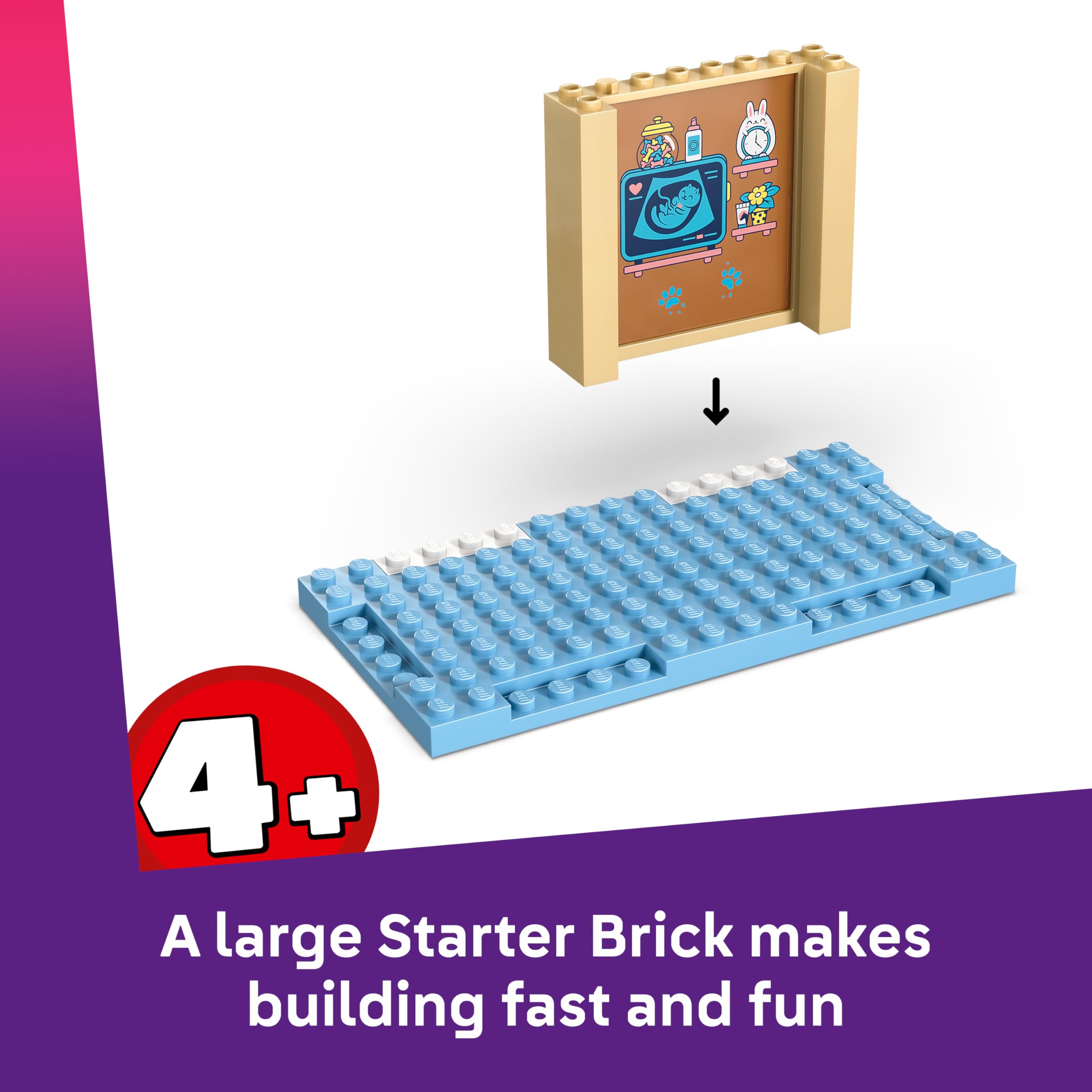 LEGO Friends Animal Vet Clinic Building Set - Educational Toy for Ages 4+ with Horse Stable 3