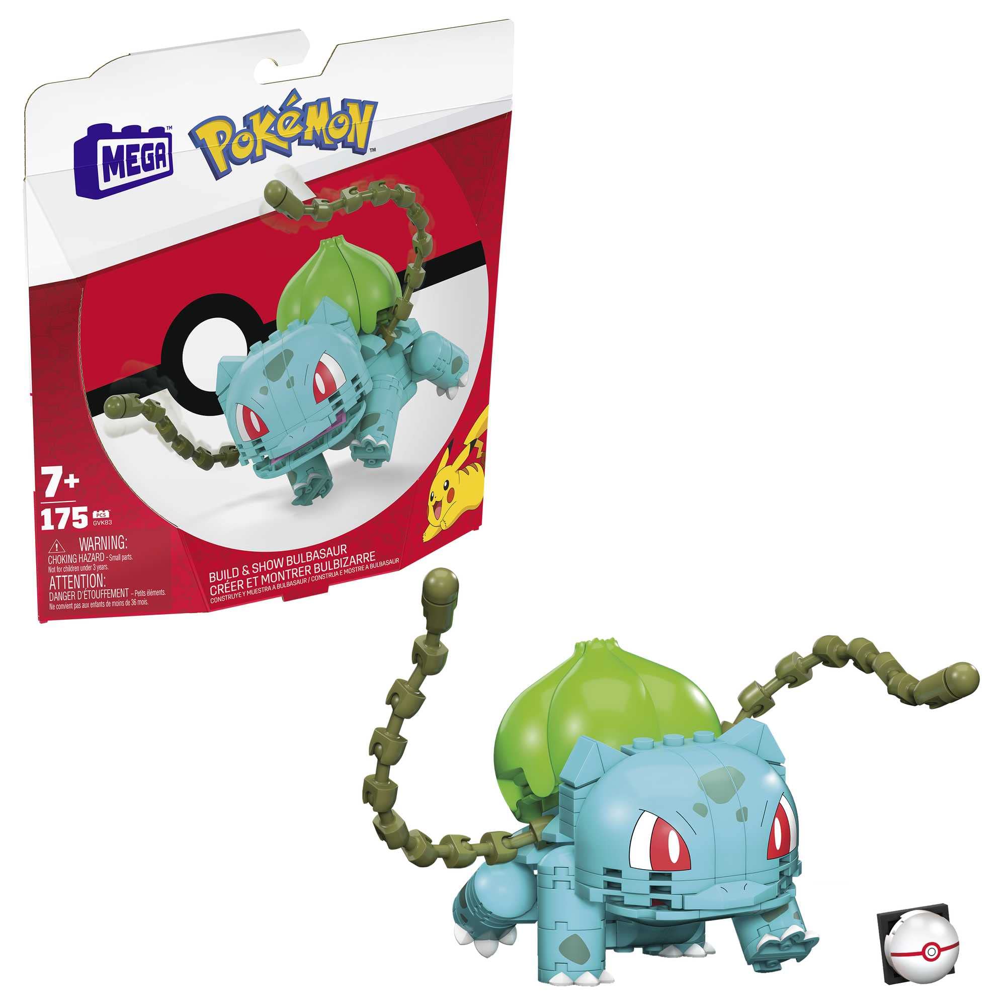 MEGA Pokémon Bulbasaur Building Set - 175-Piece Poseable Figure with Battle Effects, Ages 7+ 1