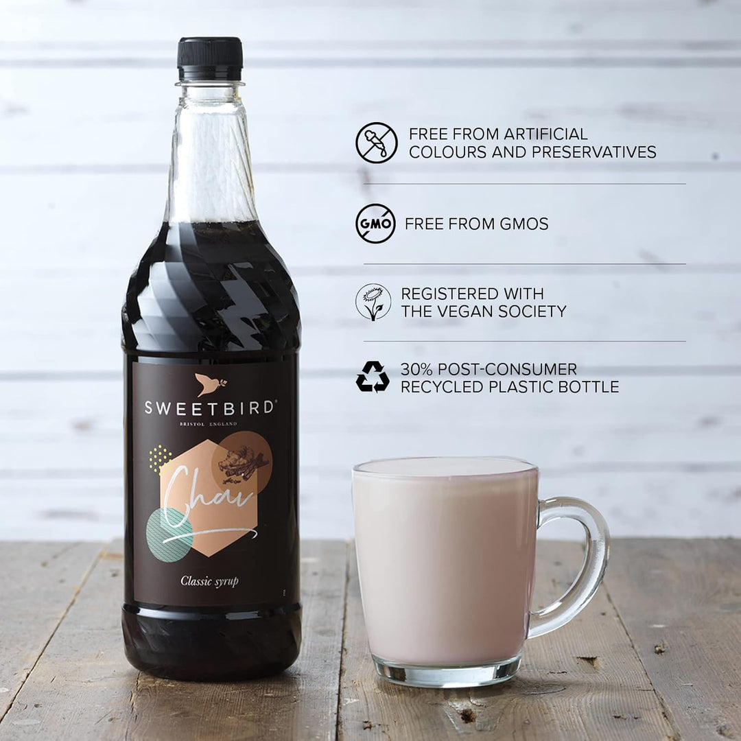 Sweetbird Chai Syrup | 1 Litre | Aromatic Spiced Tea Syrup with Cinnamon, Cardamom & Ginger