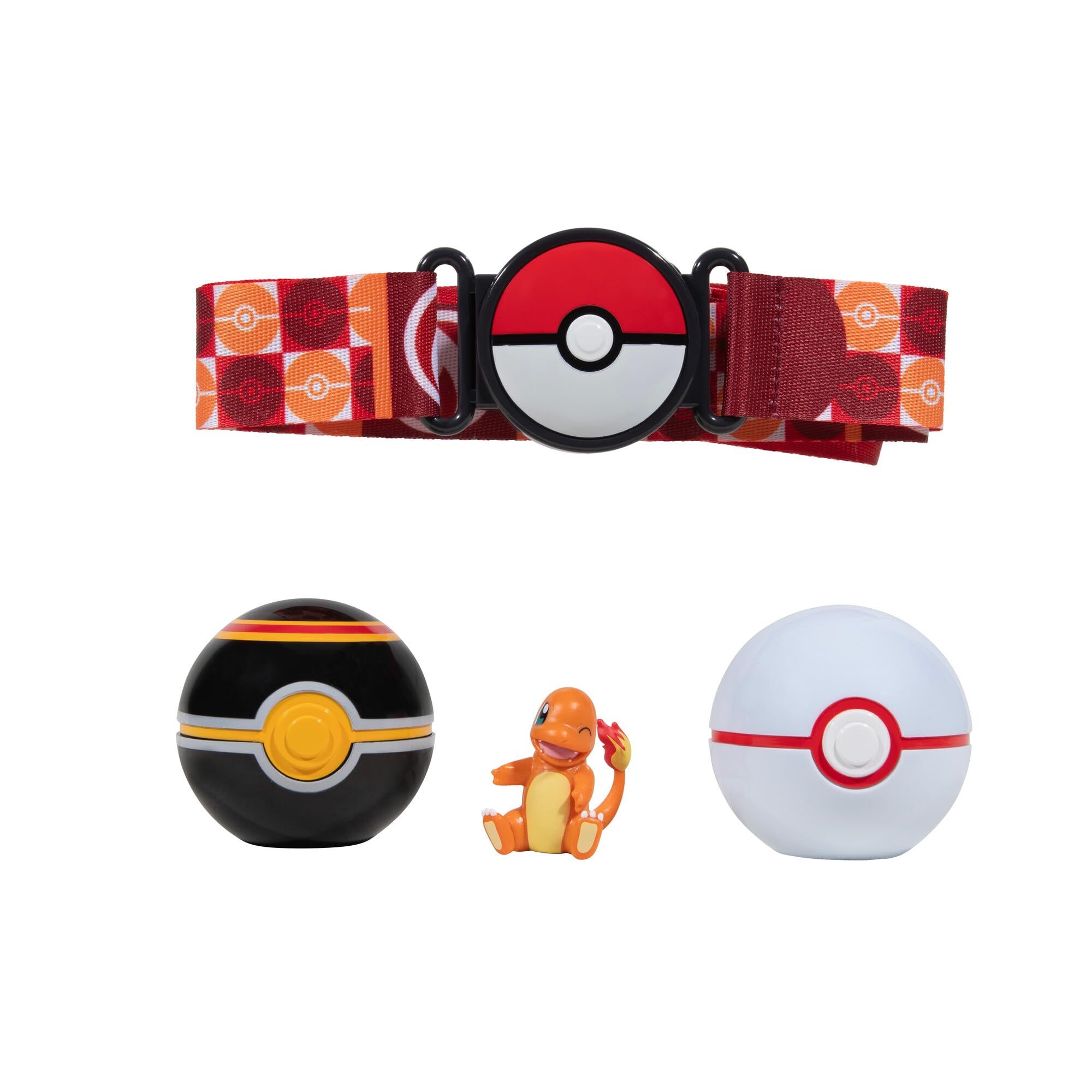 Pokémon Charmander Clip ‘N’ Go Belt Set - Wearable Trainer Belt with 2-inch Figure & Poké Balls