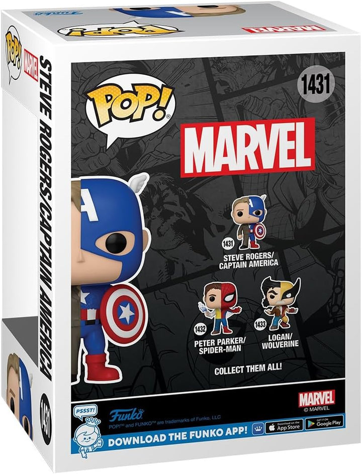 Funko Pop! Marvel - Captain America A/Steve R Vinyl Figure (Split)