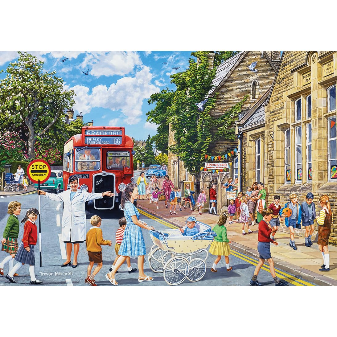 Gibsons The Lollipop Lady Jigsaw Puzzle - 100 Extra Large Pieces | Trevor Mitchell Art 4