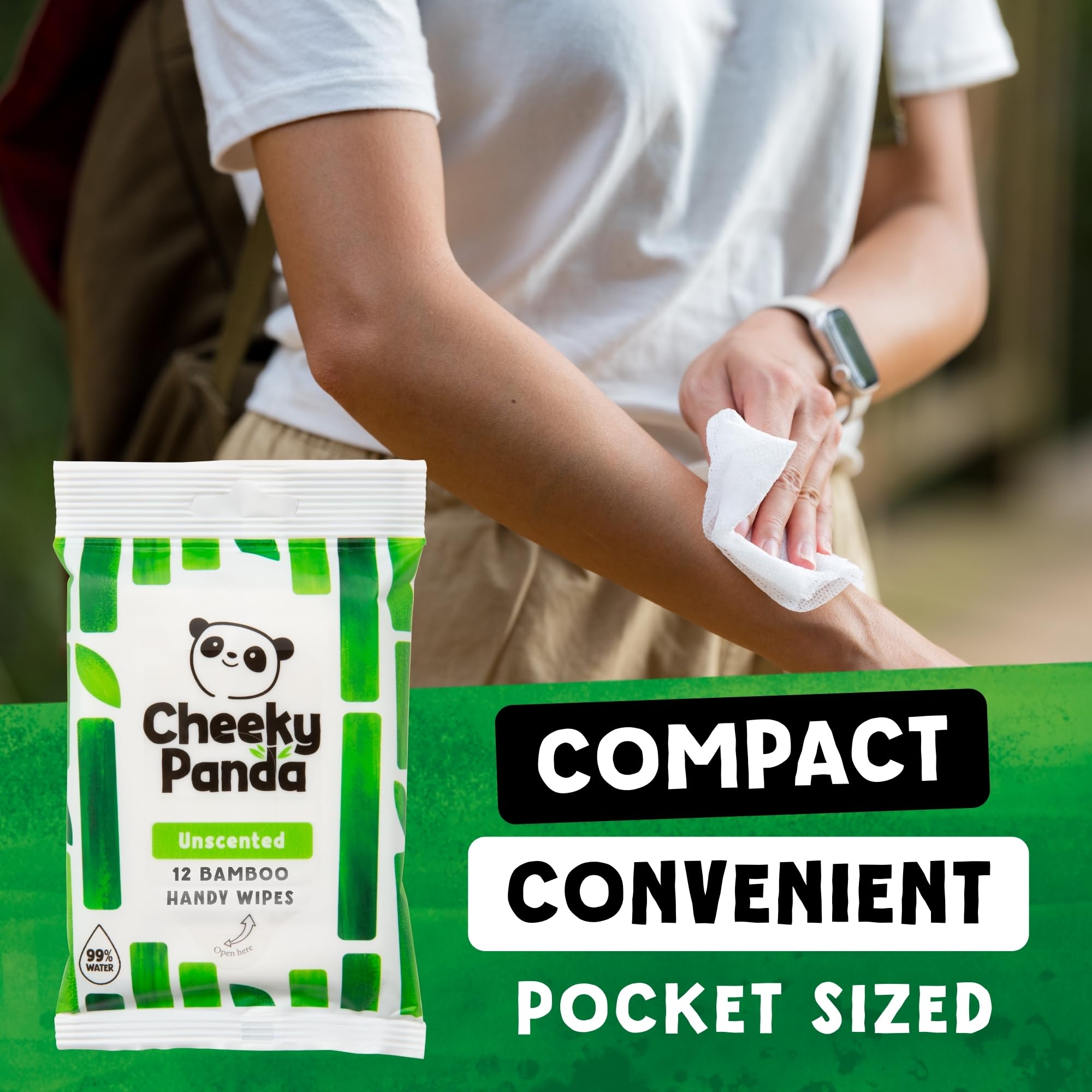 The Cheeky Panda Bamboo Hand Wipes - 12 Packs of 12 Travel Wipes | 144 Count Total 3