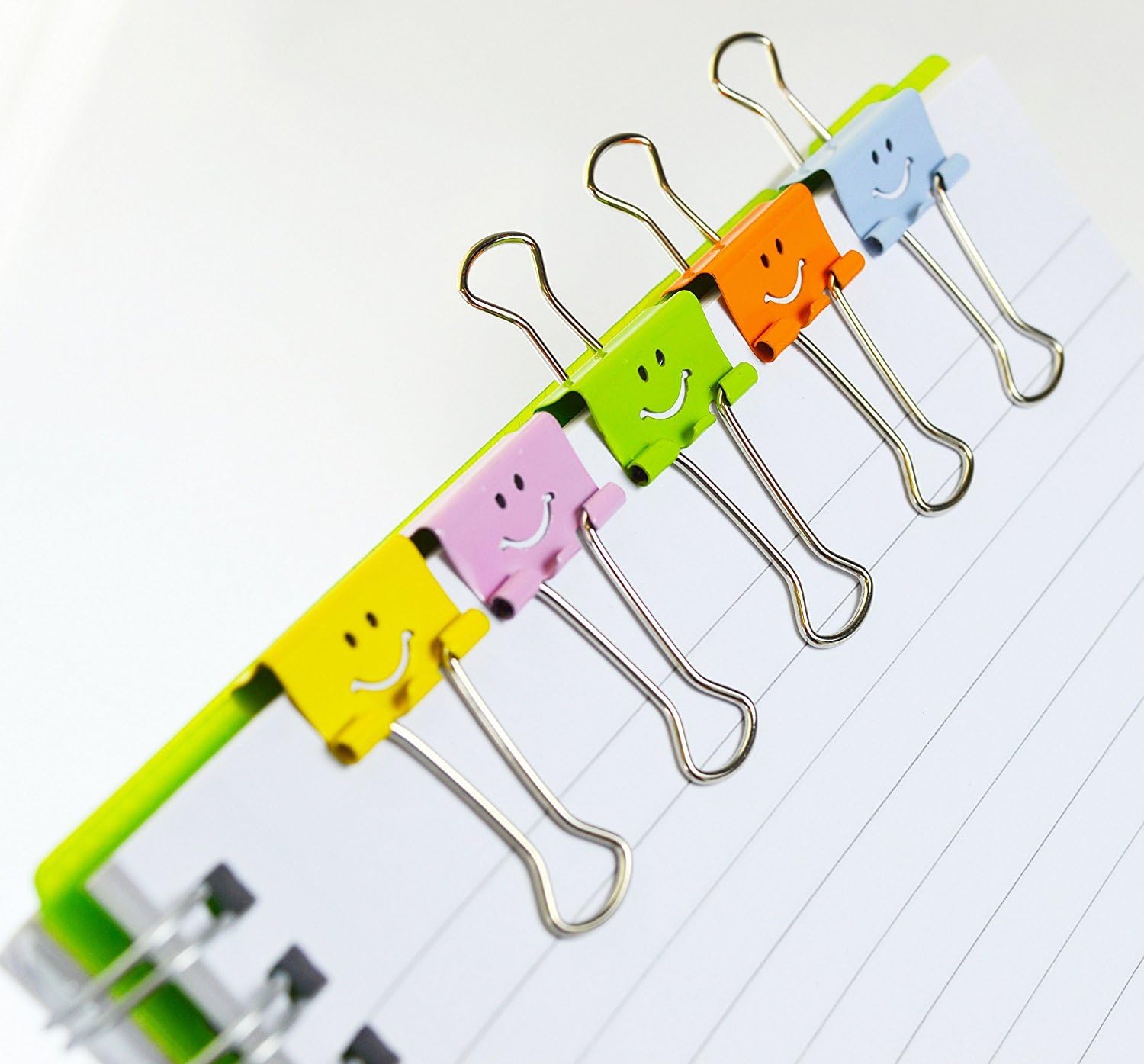 Rapesco 1428 19 mm Smiles Foldback Clips, Assorted Colours, Pack of 80 4