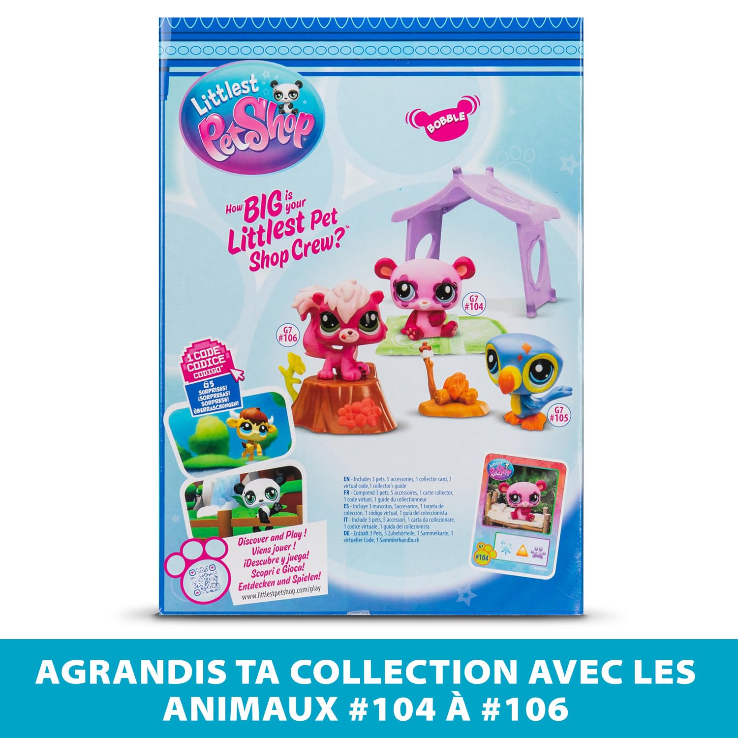 Littlest Pet Shop Bandai Series 2 Camping Adventure Play Pack - 3 Pet Figures with Accessories, Ages 4+ 6