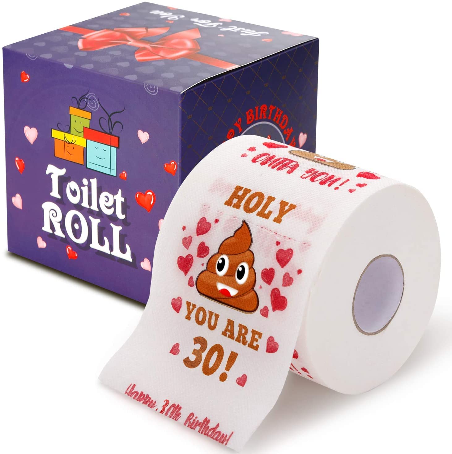 AOZITA Funny Prank Toilet Paper Roll - 380 Sheets, 3-Ply, Gag Gift for 30th Birthday | Pack of 1 Roll 7