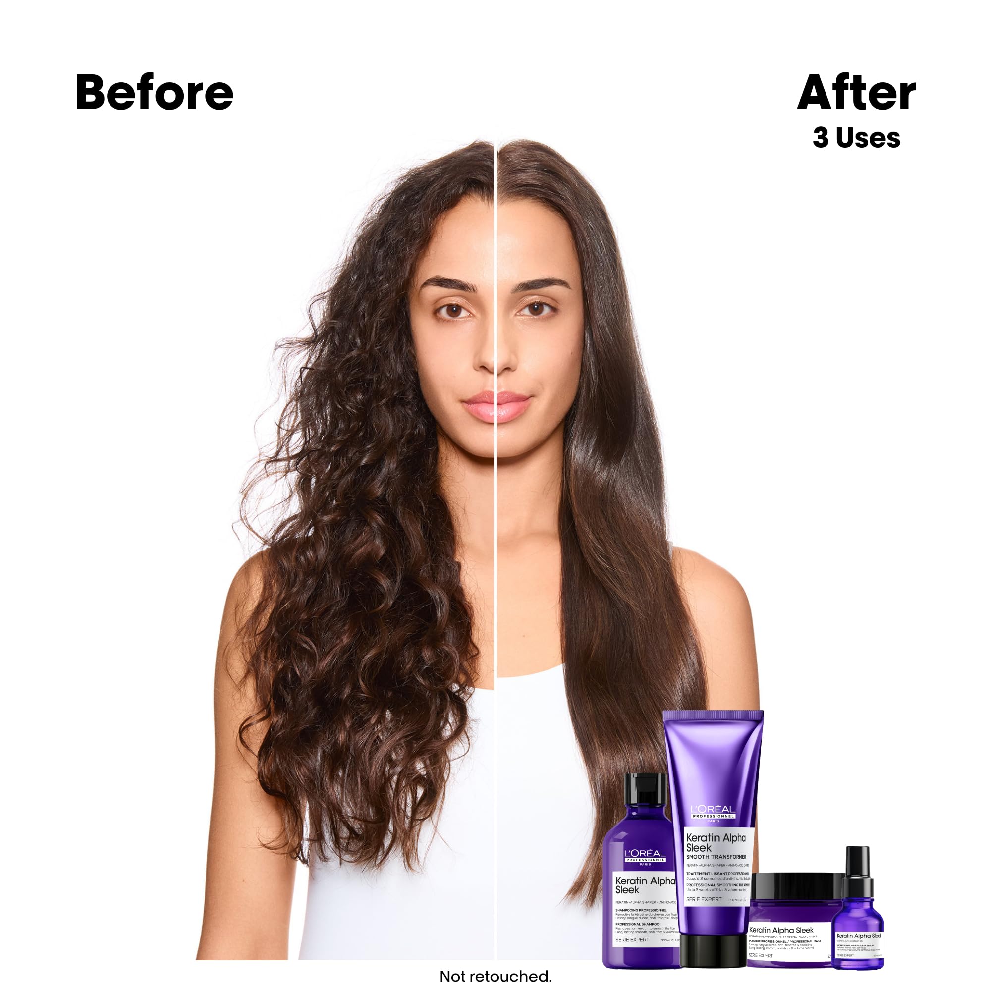 L'Oréal Professionnel Keratin Alpha Sleek Mirror Sleek Hair Serum - 50 ml | Heat Protection 230°C | Anti-Frizz 4