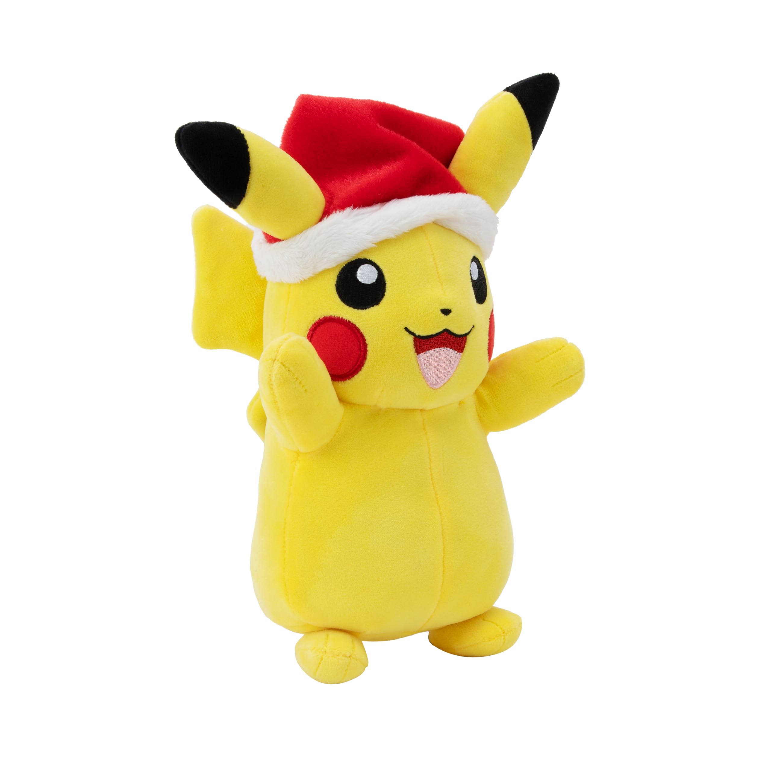 Pokémon Pikachu with Santa Hat Stuffed Animal Plush - 8 Inch | Polyester | Ages 2+ 4
