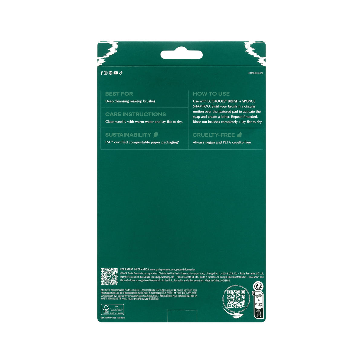 EcoTools Makeup Brush Cleansing Pad - Deep Cleaning Silicone Mat for Flawless Application 10