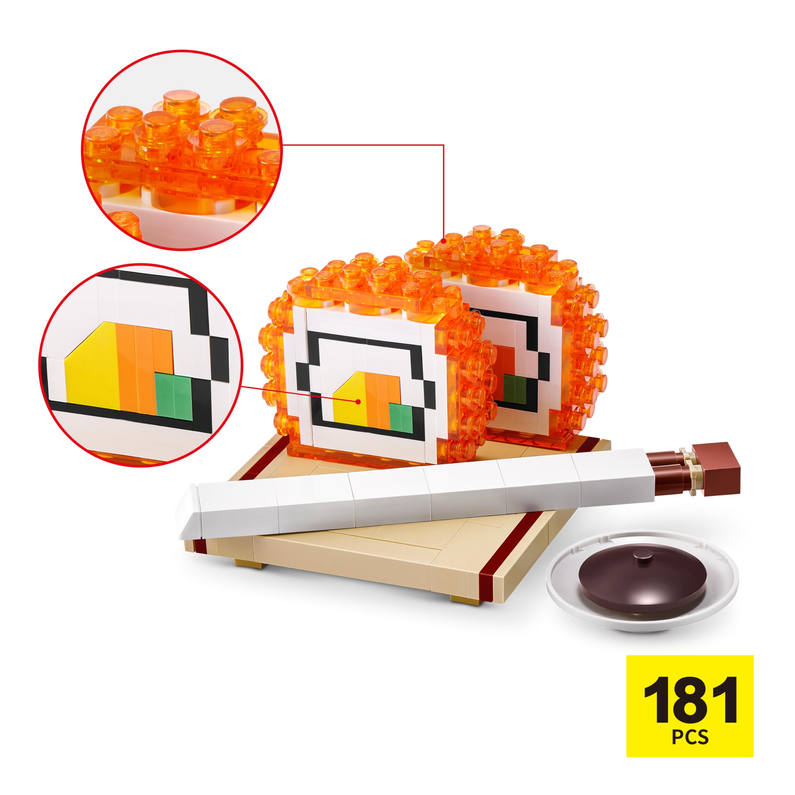 Max Build More Premium Sushi Bar Collection - California Roll Building Set | 181 Pieces | Ages 8+ 4