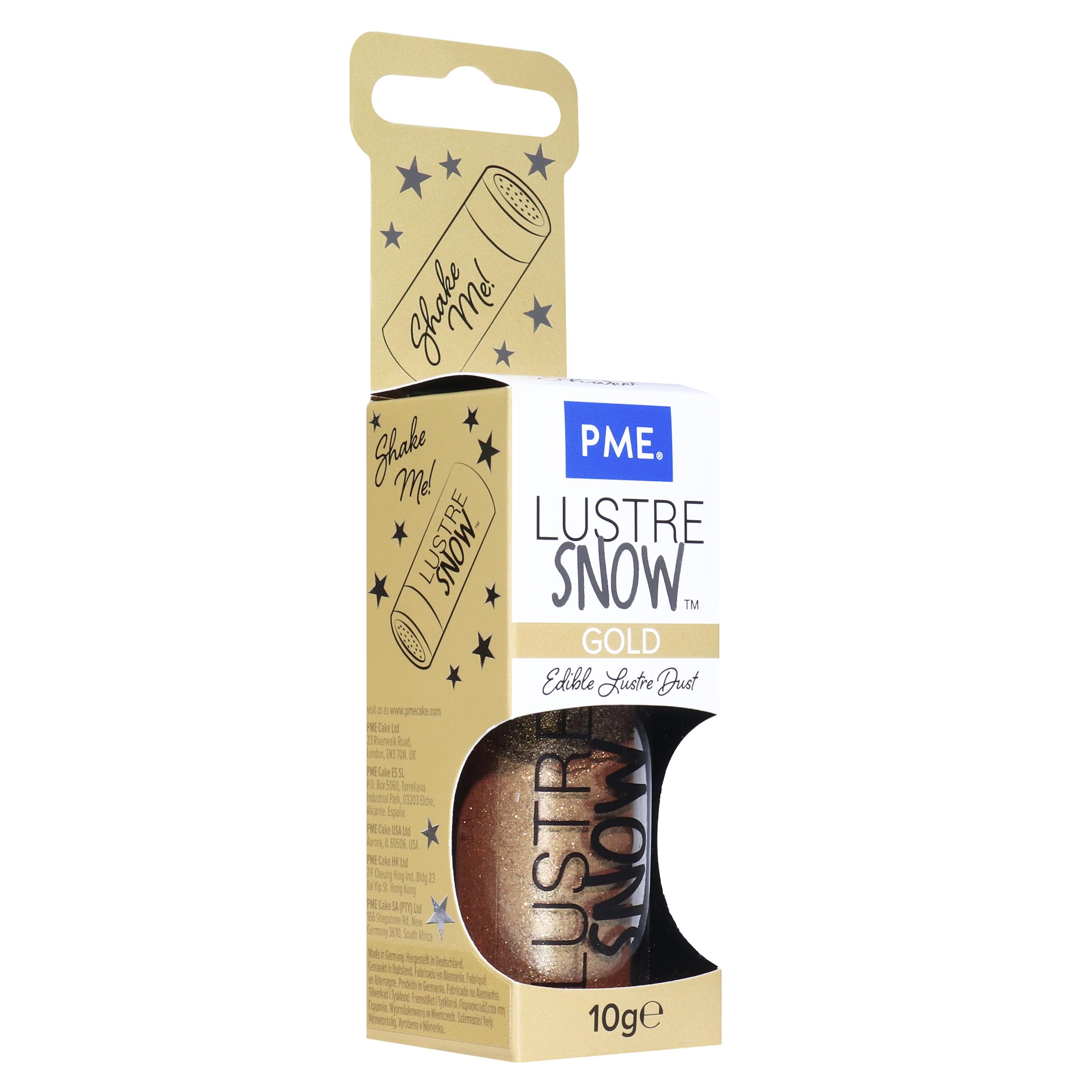 PME Edible Lustre Snow Sprinkles - Gold, 10g Shaker Bottle 6