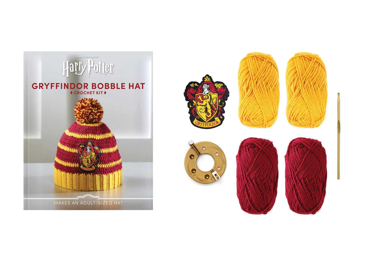 Insight Editions Harry Potter: Gryffindor Pom-Pom Beanie Crochet Kit - 32 Page Book Included 3