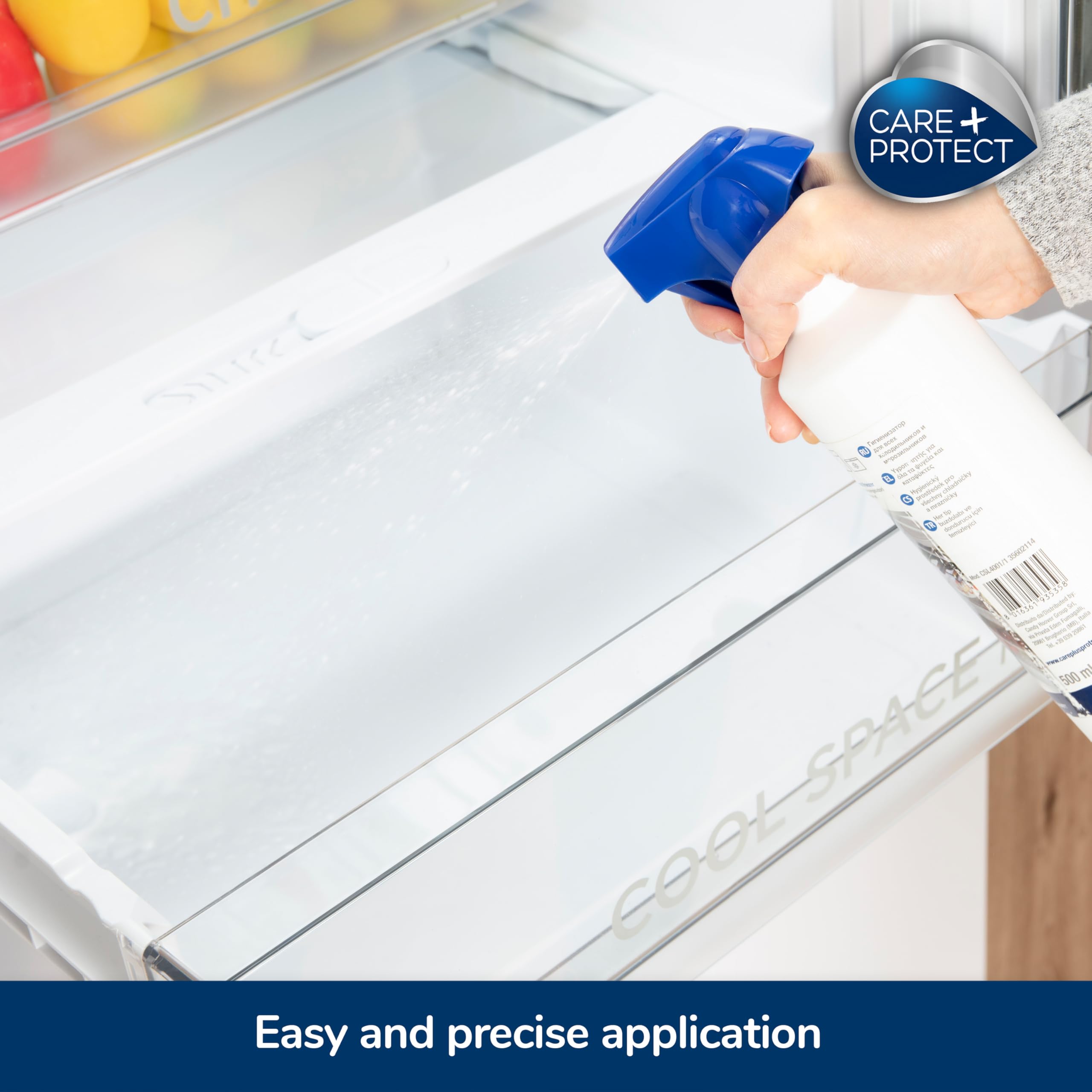 CARE + PROTECT Rapid Action Hygienic Fridge Cleaner - 500 ml Spray, Fresh Scent, Sanitiser 6