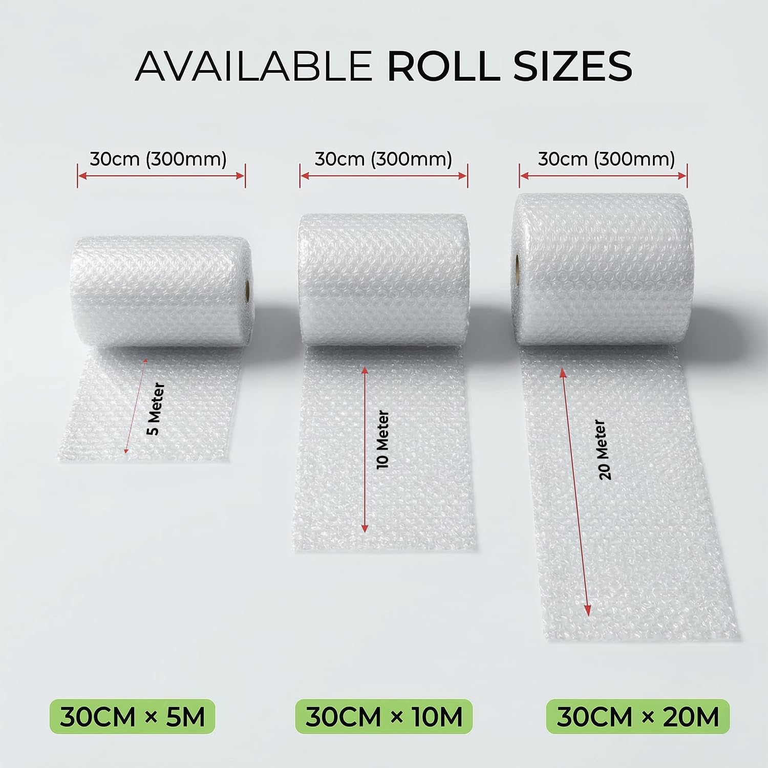 Inkspire Bubble Wrap Roll - 300mm x 10m | Heavy Duty Strength | Eco-Friendly & Reusable