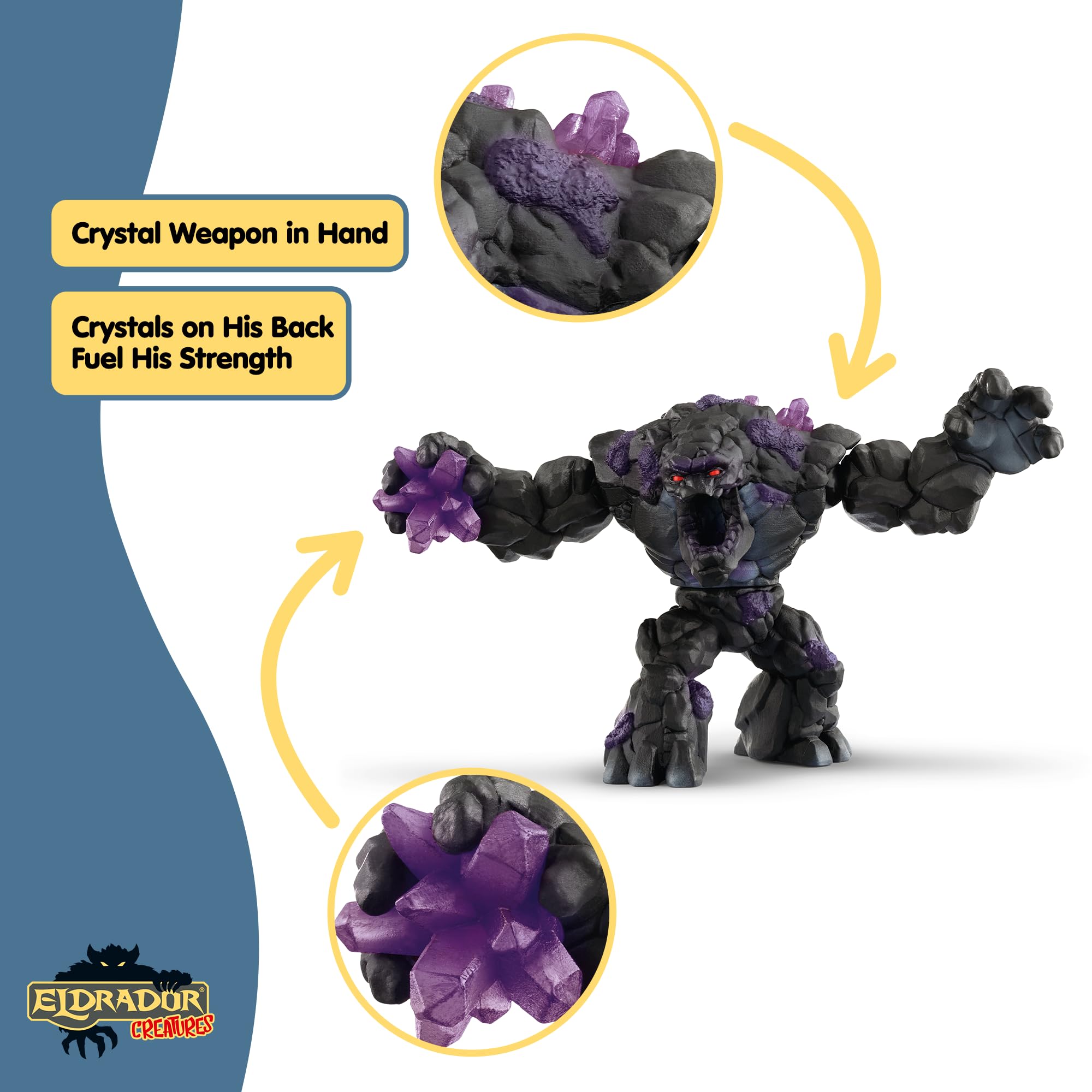 Schleich Eldrador Creatures Shadow Stone Monster - 9" Movable Action Figure with Crystal Set for Ages 7+ 13