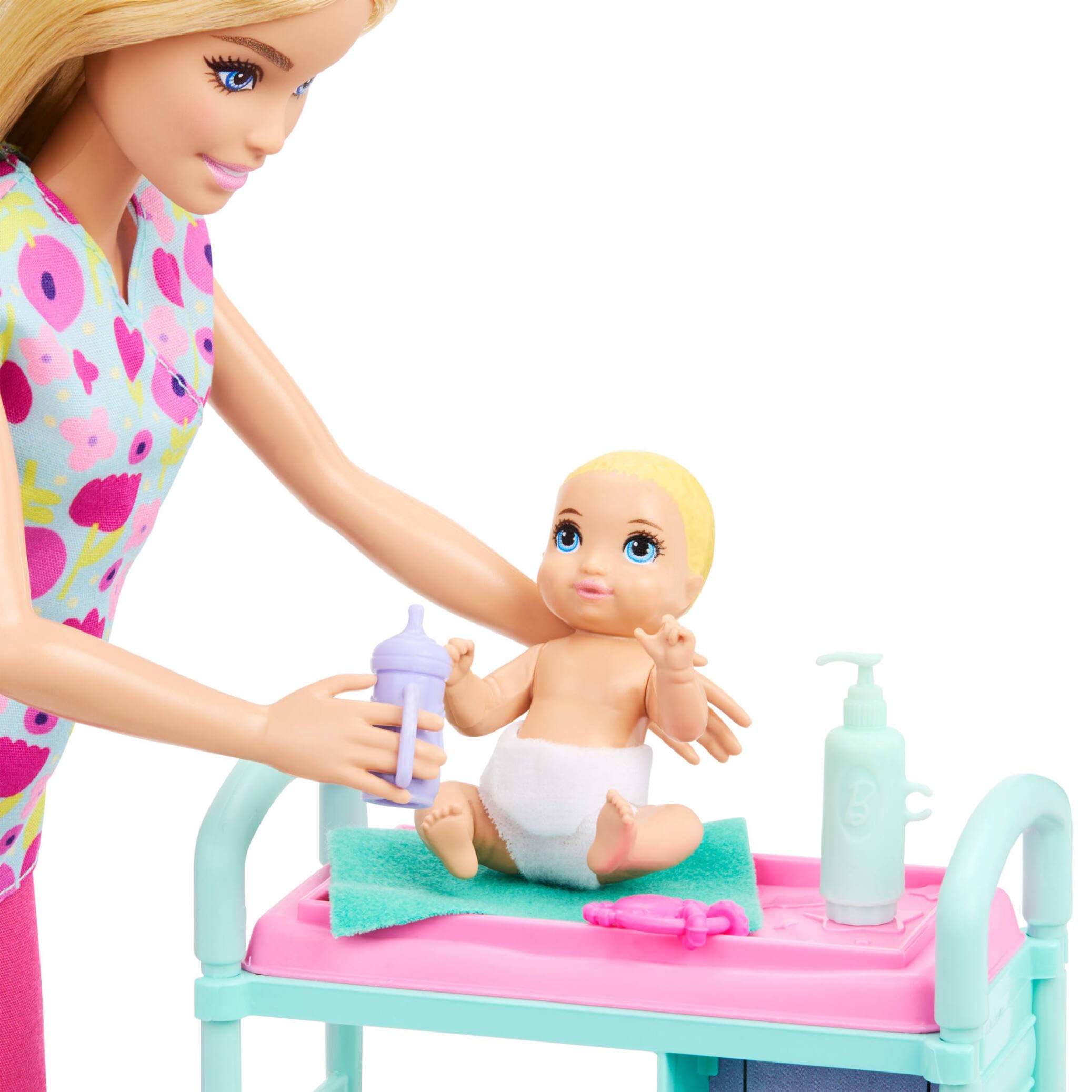 Barbie Careers Baby Doctor Playset with Blonde Doll, 2 Baby Patients | Ages 3+ 2