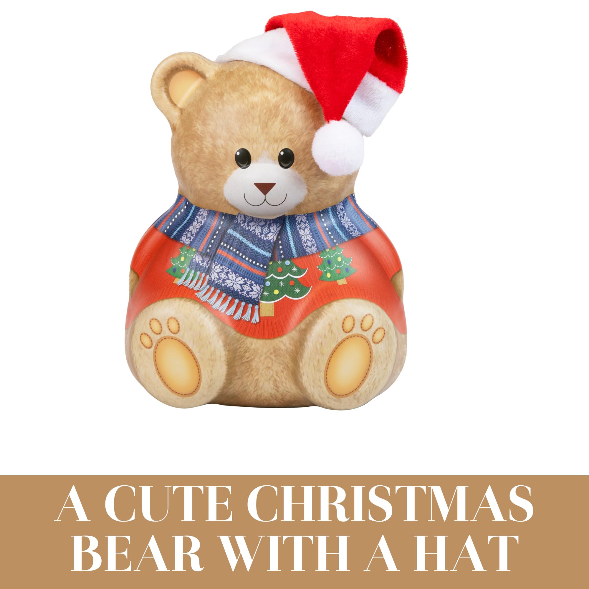The Silver Crane Co. - Christmas Bear with Hat Gift Set Biscuit Tin 2