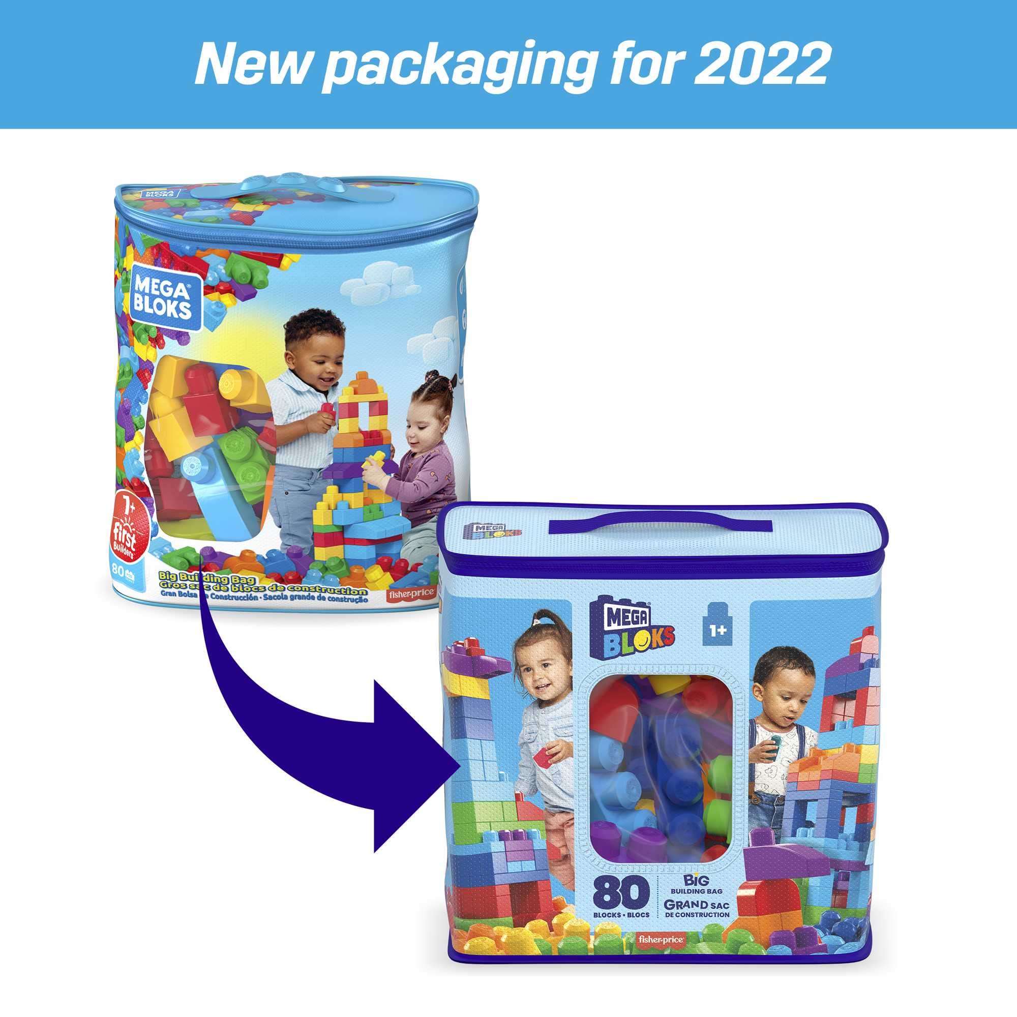 Mega Bloks First Builders Big Building Bag - 80-Piece Set for Ages 1+ | Develops Fine Motor Skills 9