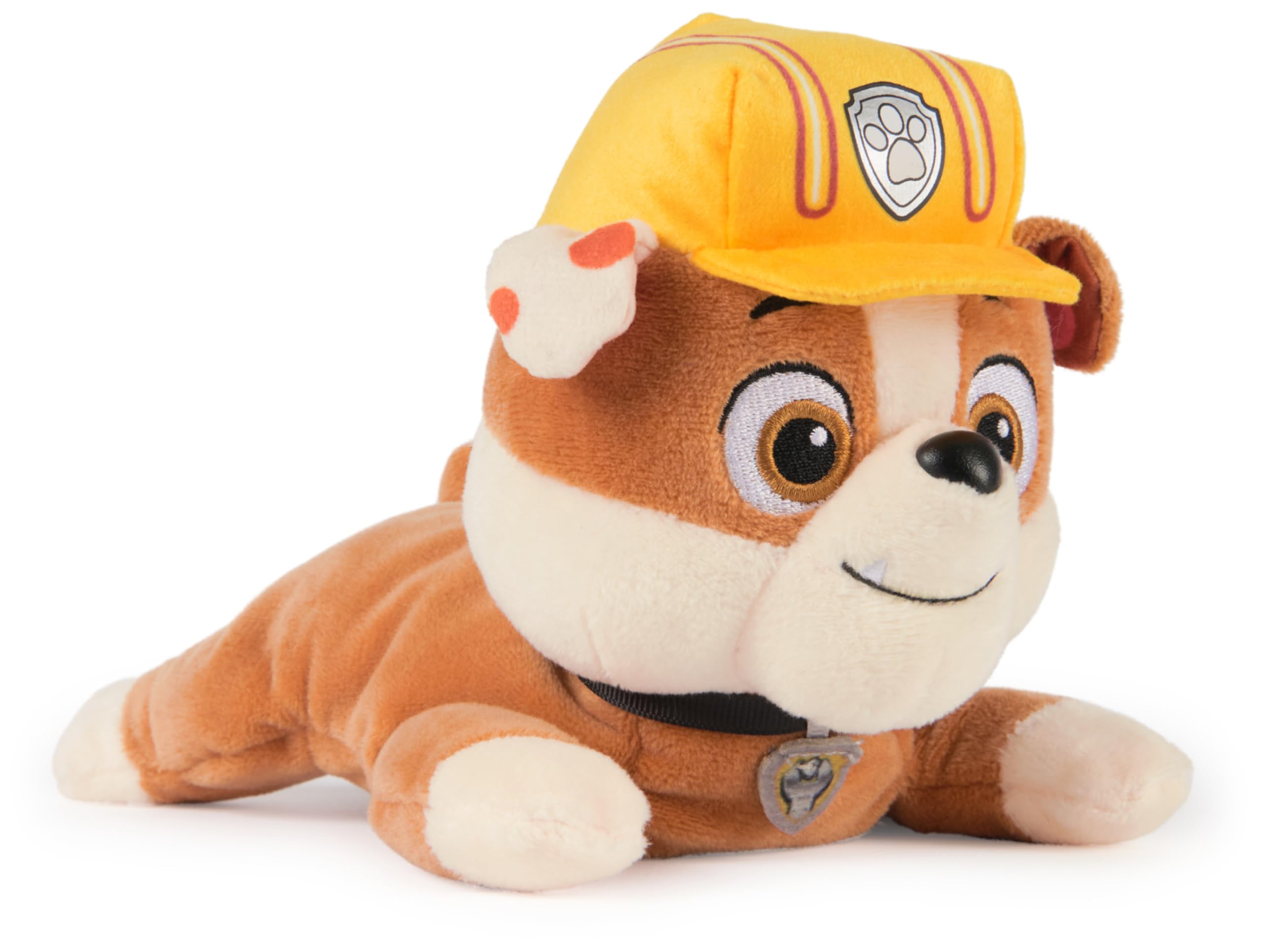Paw Patrol GUND Rubble Lounging Plush Toy - 8 Inches, Weighted, Surface-Washable 1