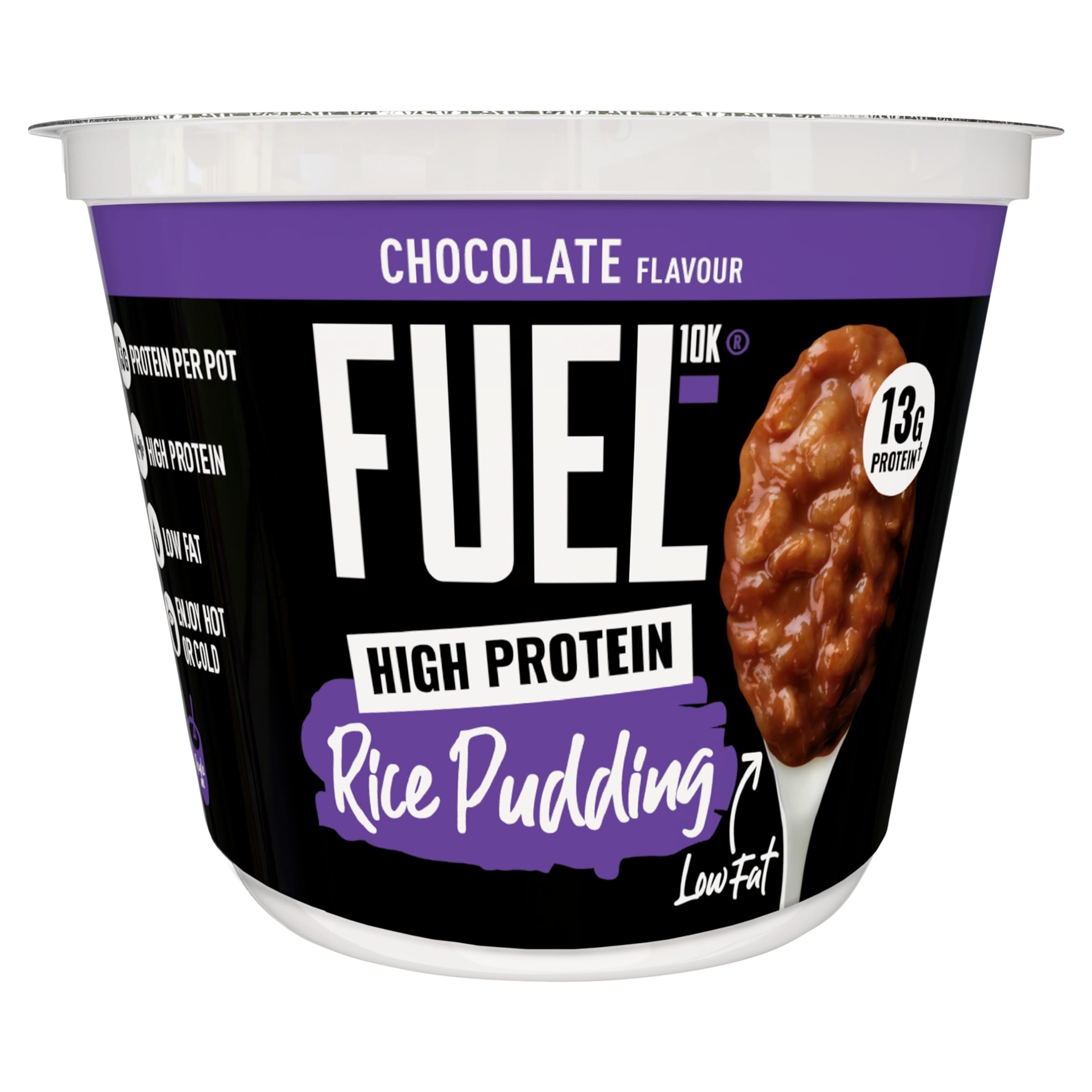FUEL10K Chocolate High Protein Rice Pudding - 210g Pots, Pack of 6