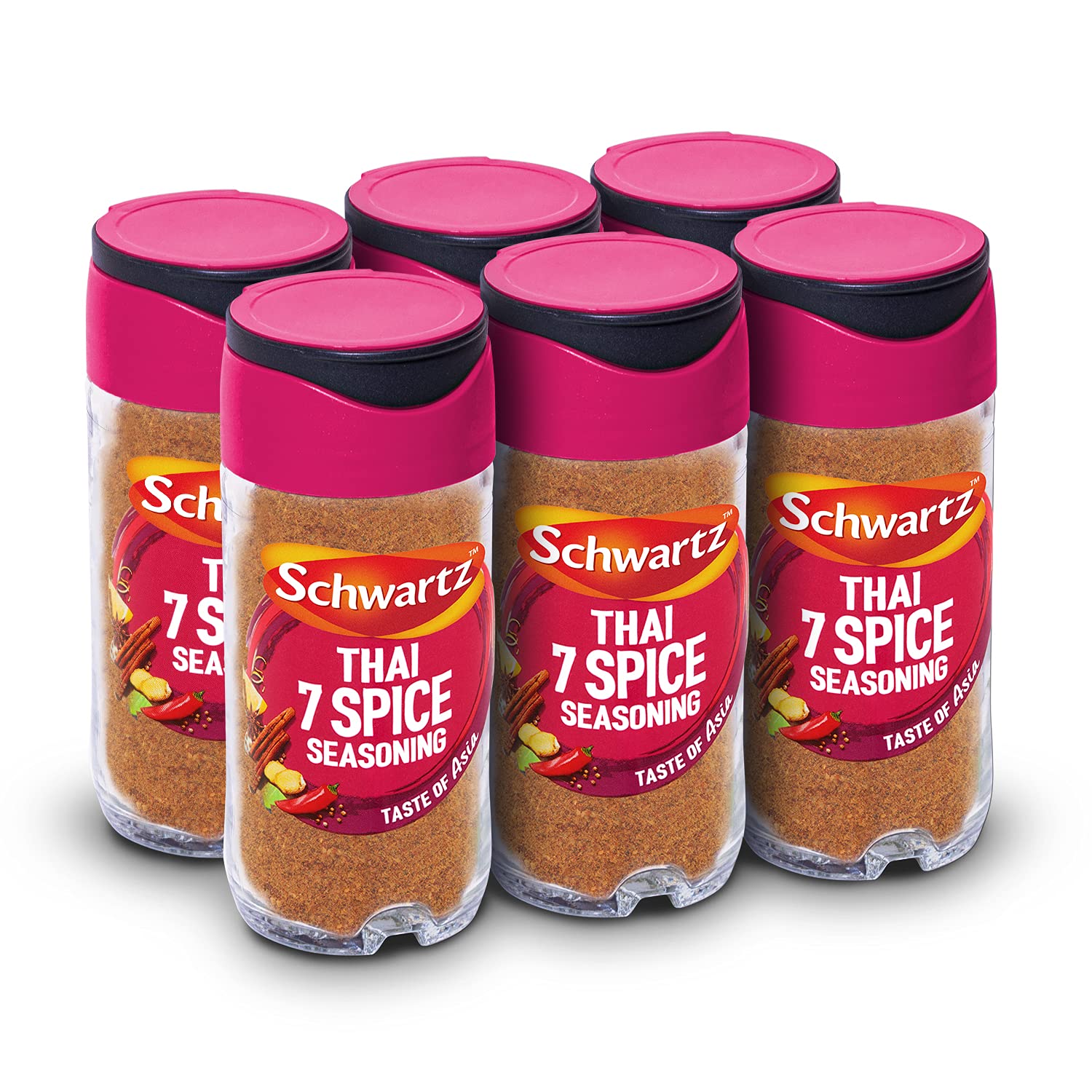 Schwartz Thai 7 Spice Seasoning 52g Jar (Pack of 6) - Authentic Asian Stir Fry & Curry Blend 1