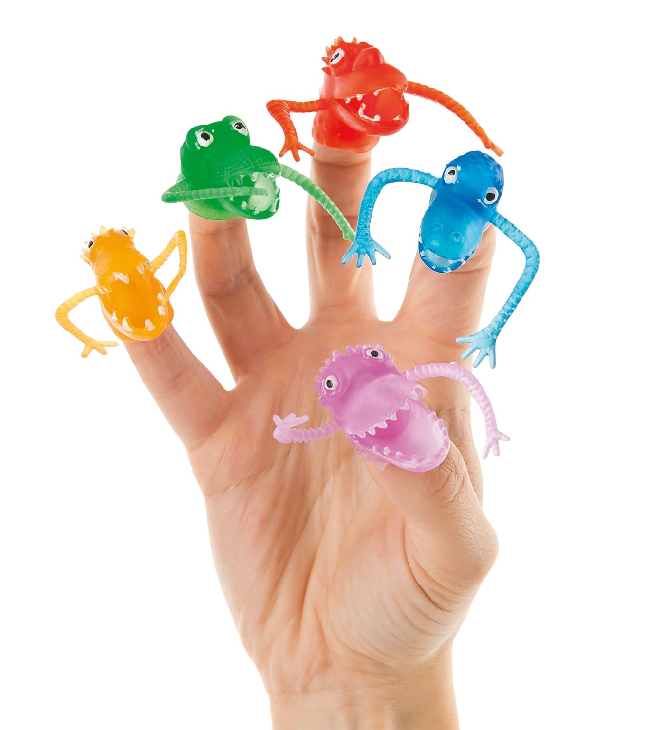 Baker Ross ET387 Finger Monsters - Pack of 10 Assorted Monster Finger Puppets for Kids 3+