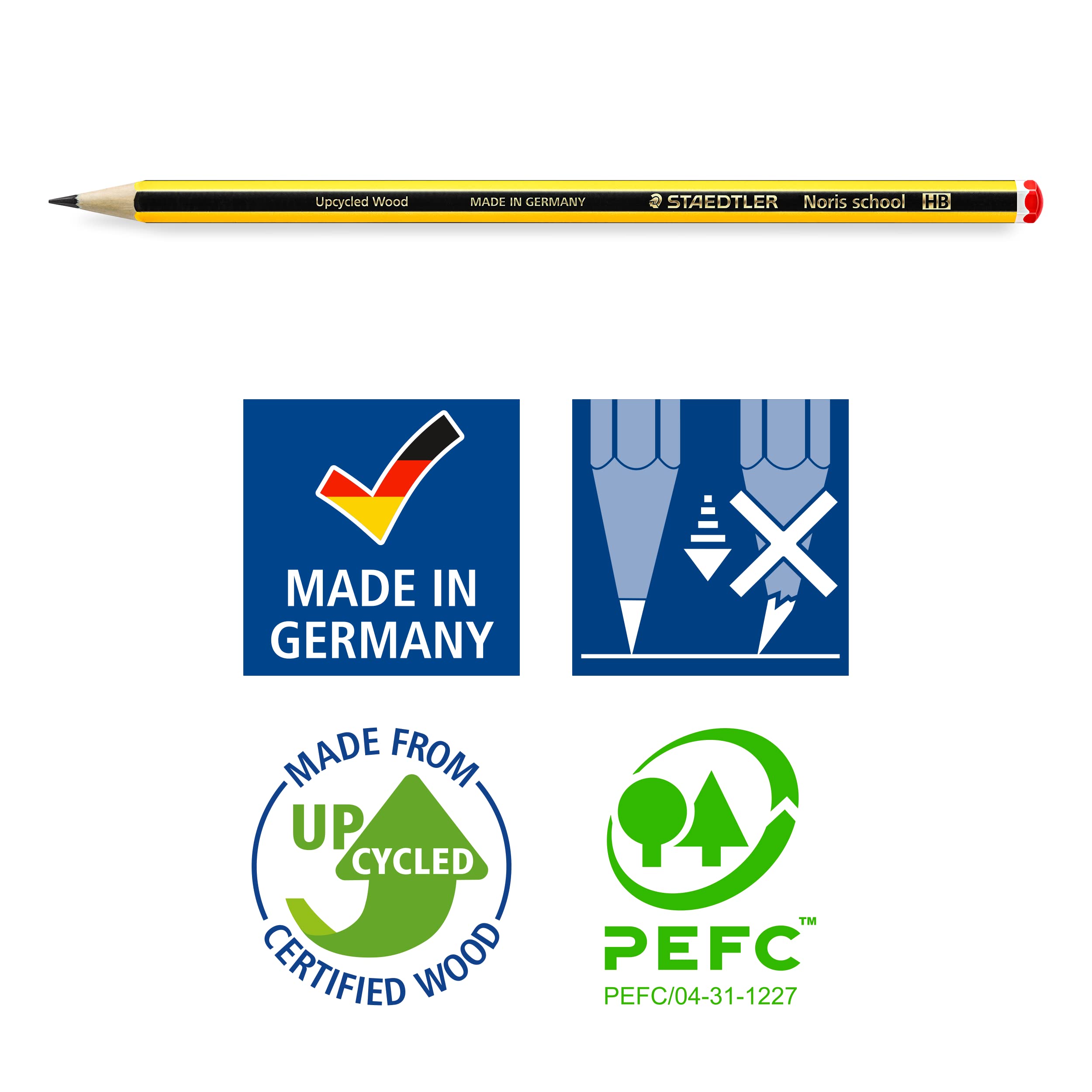 STAEDTLER Noris School Graphite HB Pencil Set (2 Pencils, Pen, Ruler, Sharpener, Eraser) 9