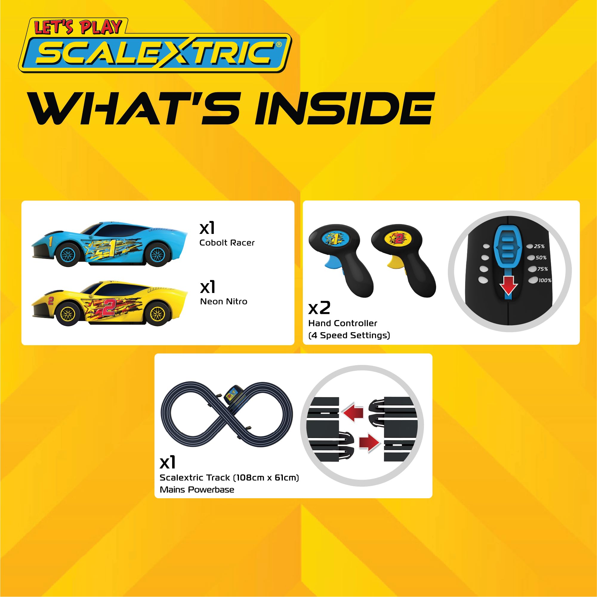 Scalextric G1189M My First Scalextric Let's Play! - Blue/Yellow Race Set for Kids 2