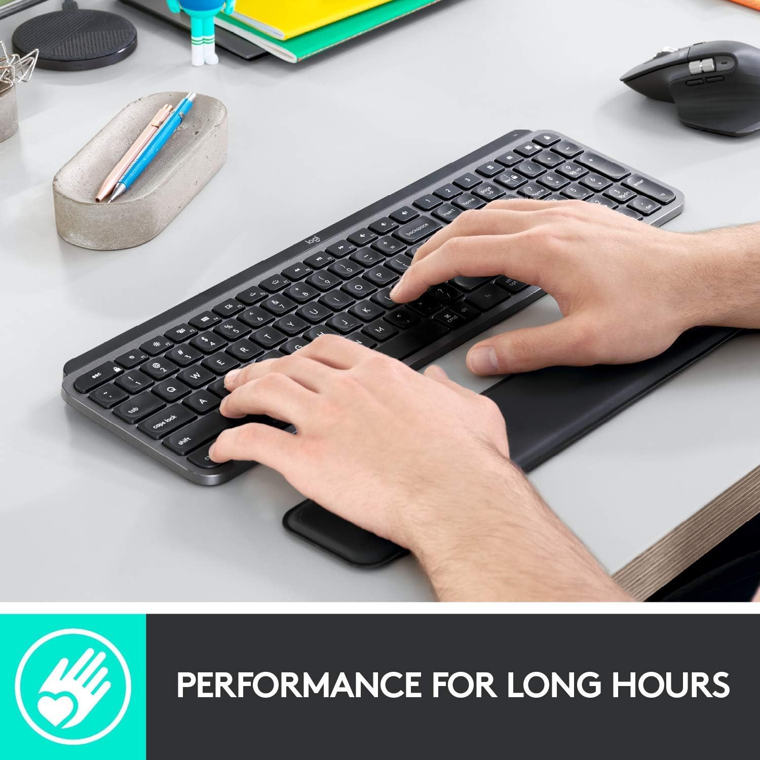 Logitech Wrist Rest for MX Keys/Craft - Premium Memory Foam | Stain Resistant | Graphite